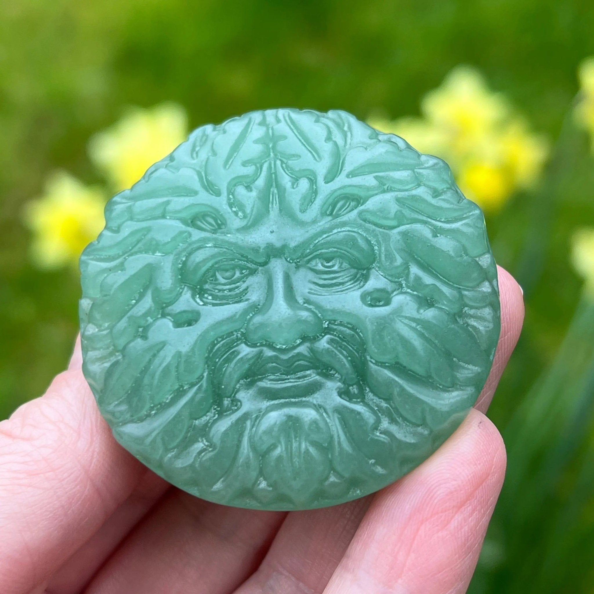 Green Man - Green Aventurine Castle Rocks Cornwall