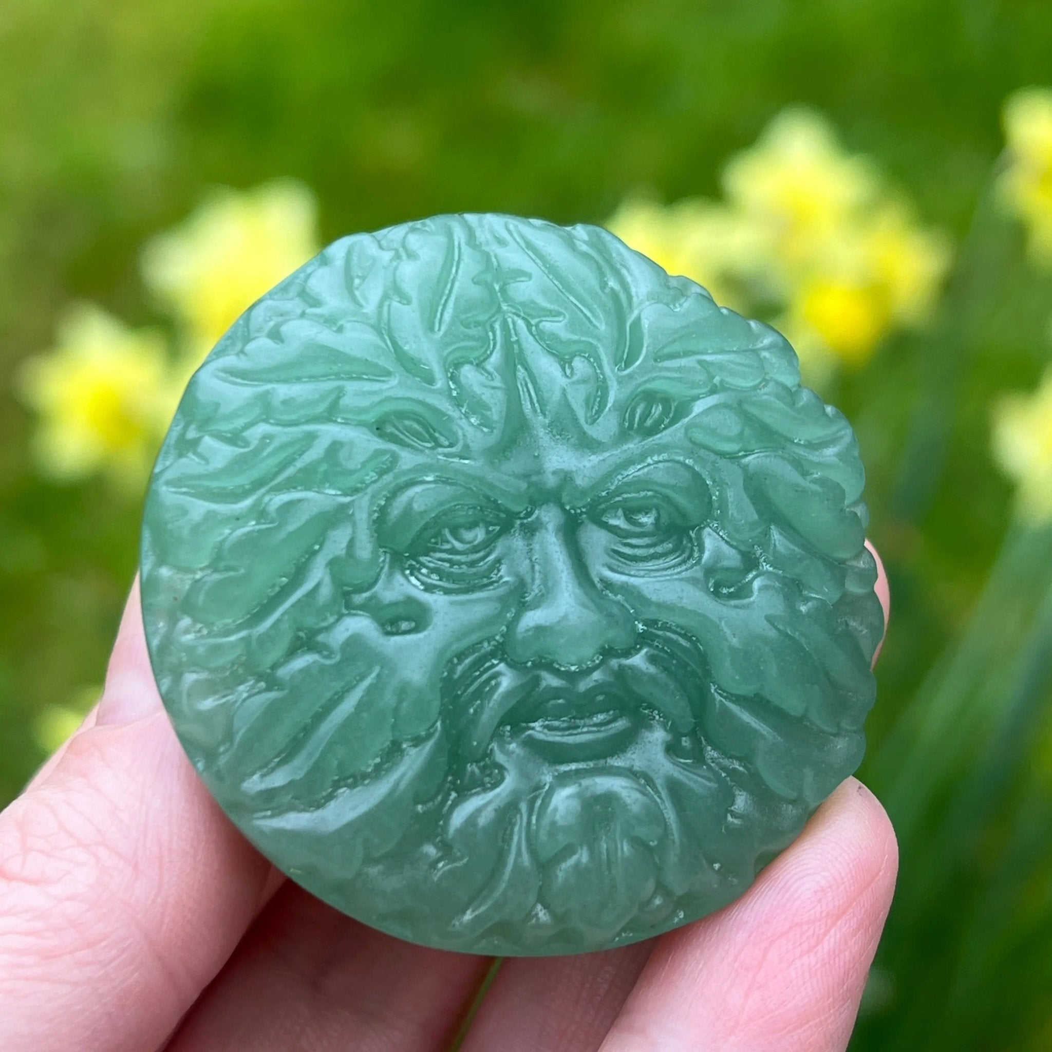 Green Man - Green Aventurine Castle Rocks Cornwall