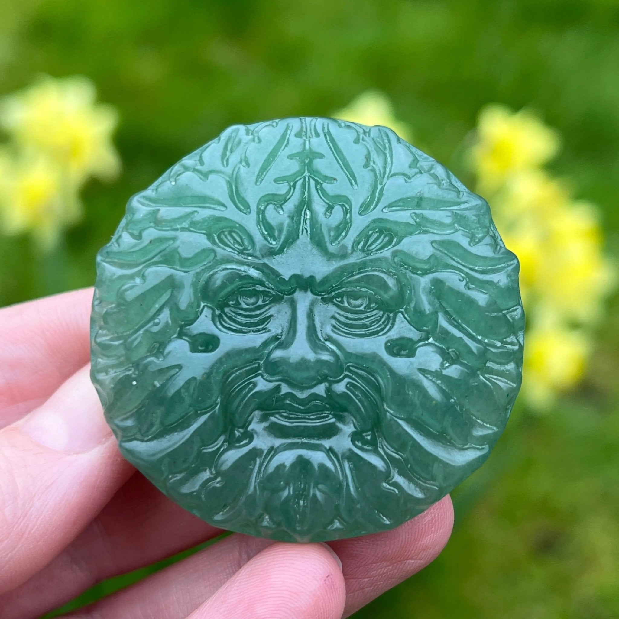 Green Man - Green Aventurine Castle Rocks Cornwall