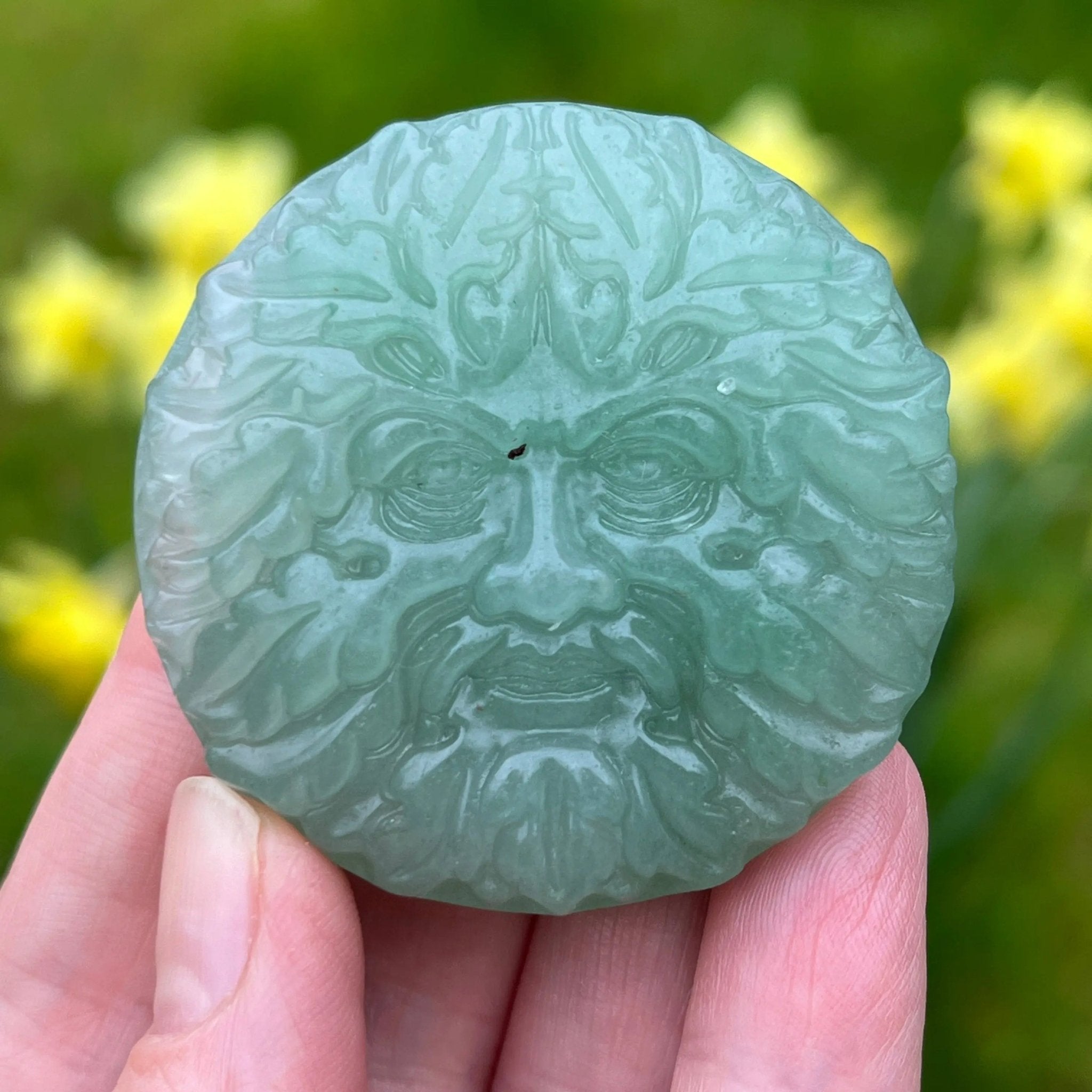 Green Man - Green Aventurine Castle Rocks Cornwall