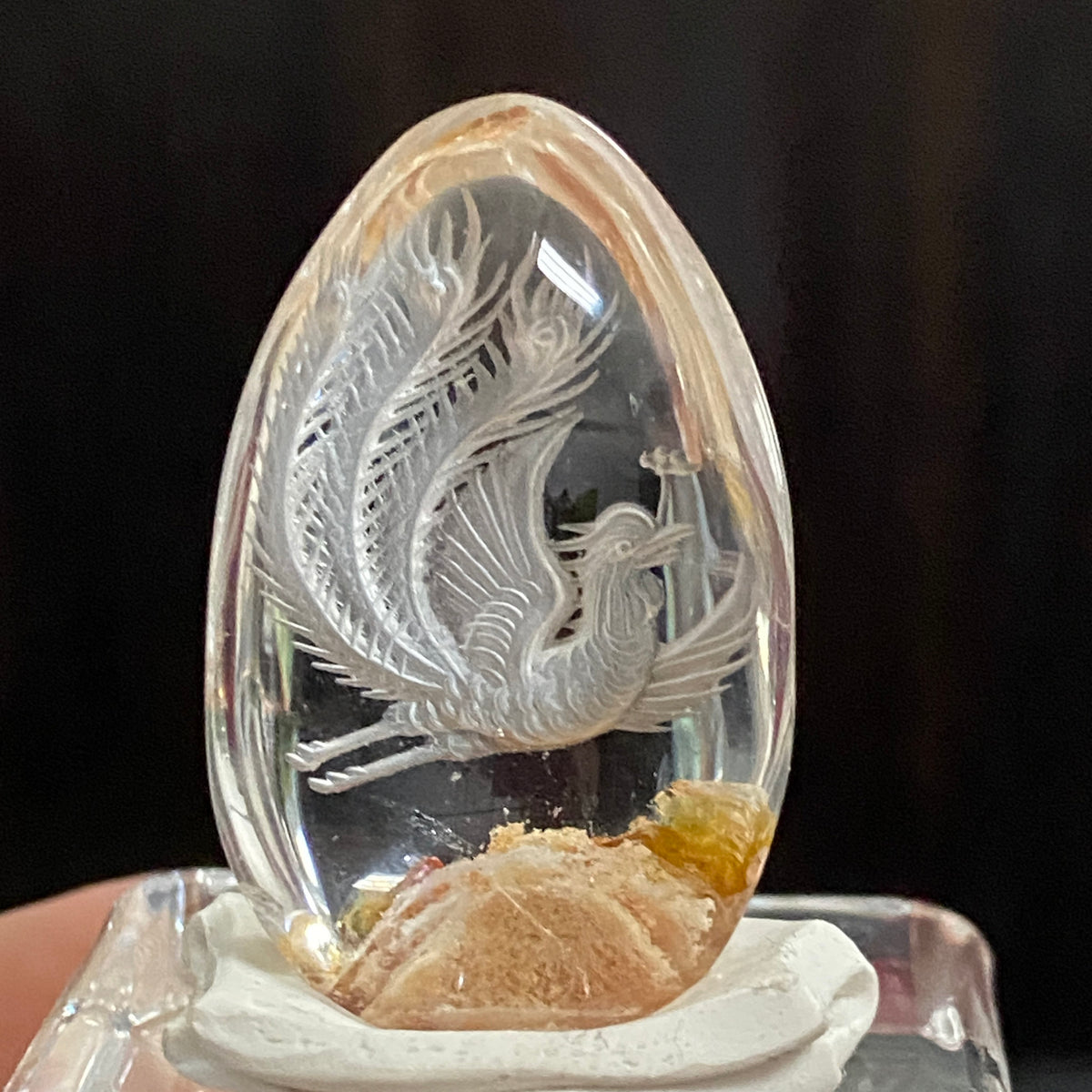 Golden Phoenix Rising — AAA Diamond-Etched Clear Landscape Quartz
