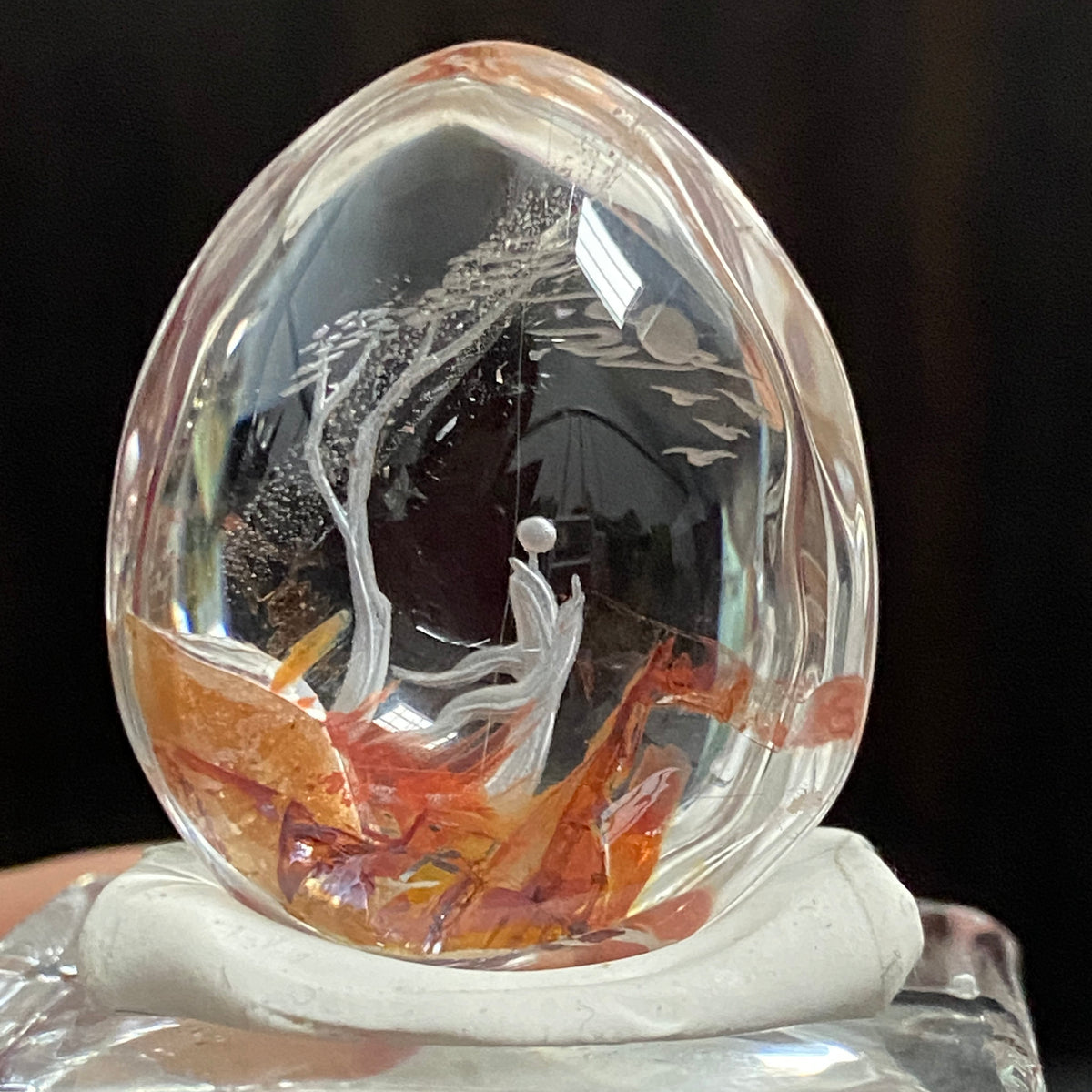 Celestial Tree and Autumn Earth — AAA Diamond-Etched Clear Landscape Quartz