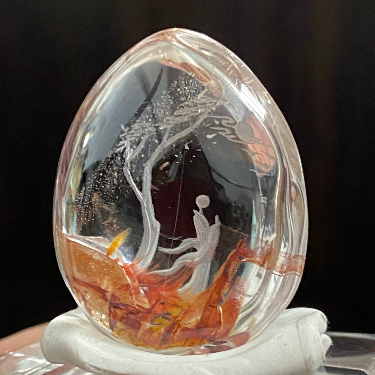 Celestial Tree and Autumn Earth — AAA Diamond-Etched Clear Landscape Quartz