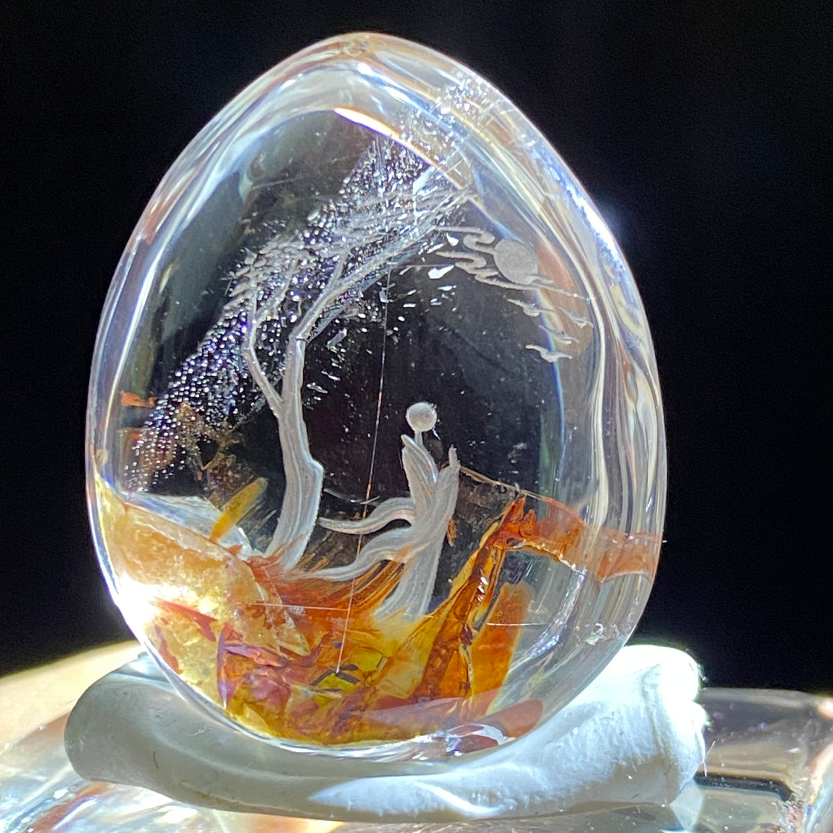 Celestial Tree and Autumn Earth — AAA Diamond-Etched Clear Landscape Quartz