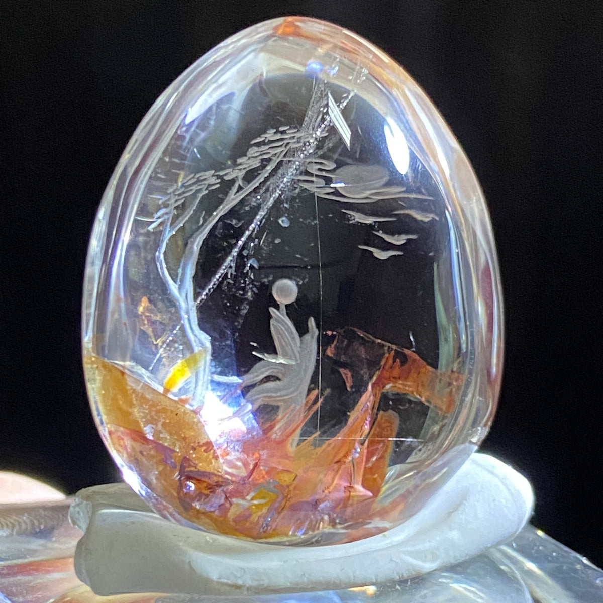 Celestial Tree and Autumn Earth — AAA Diamond-Etched Clear Landscape Quartz