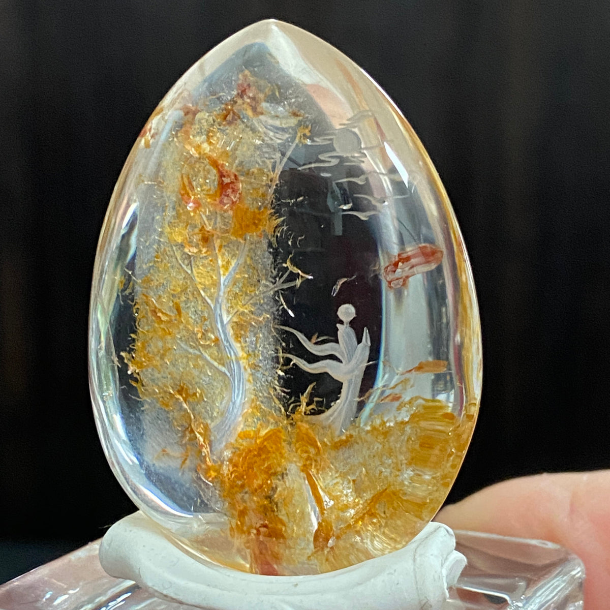 Moonlit Autumn Grove — AAA Diamond-Etched Clear Landscape Quartz