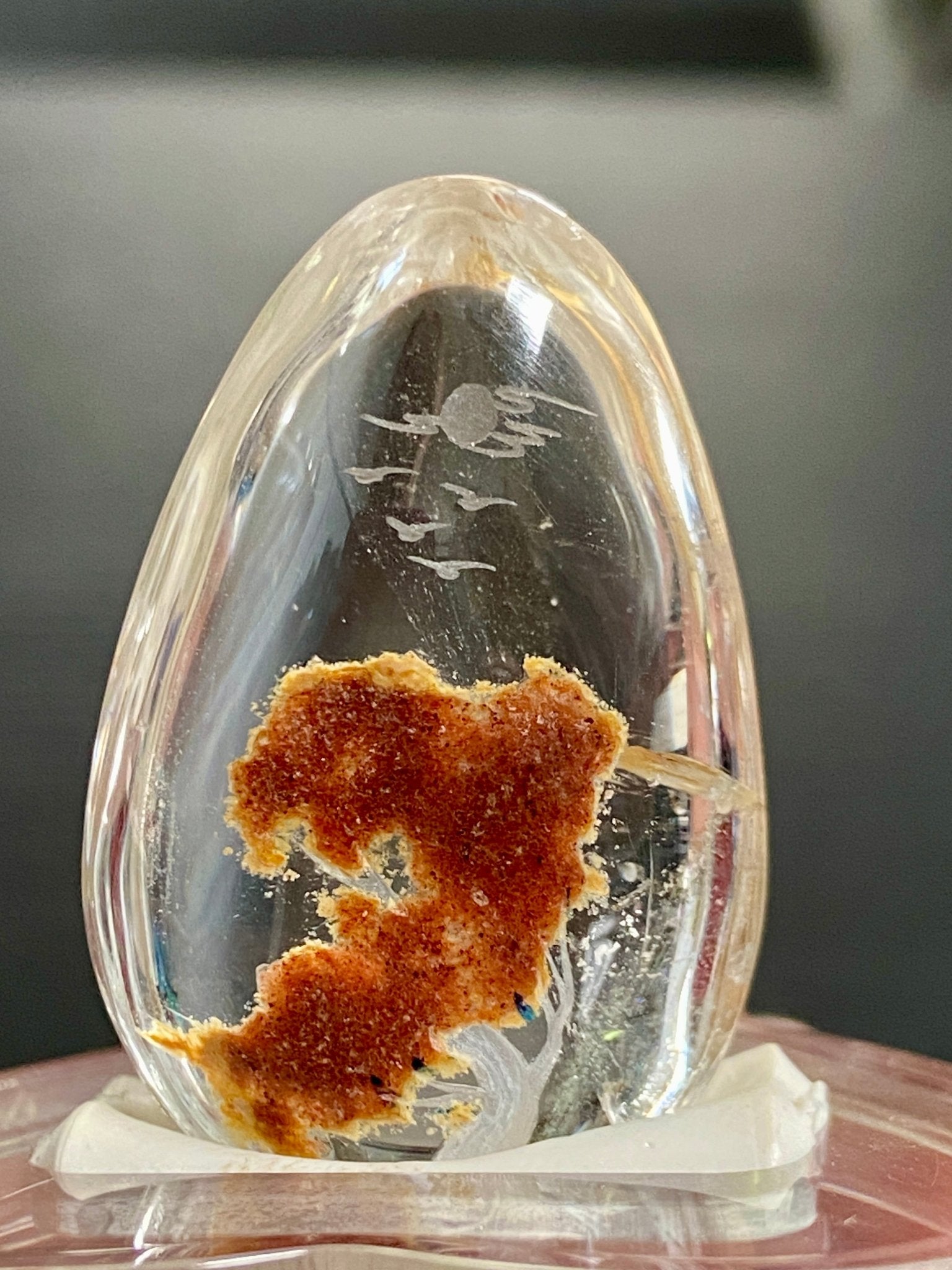 Clear Quartz with sacred Tree of Life - Diamond Tip Etching