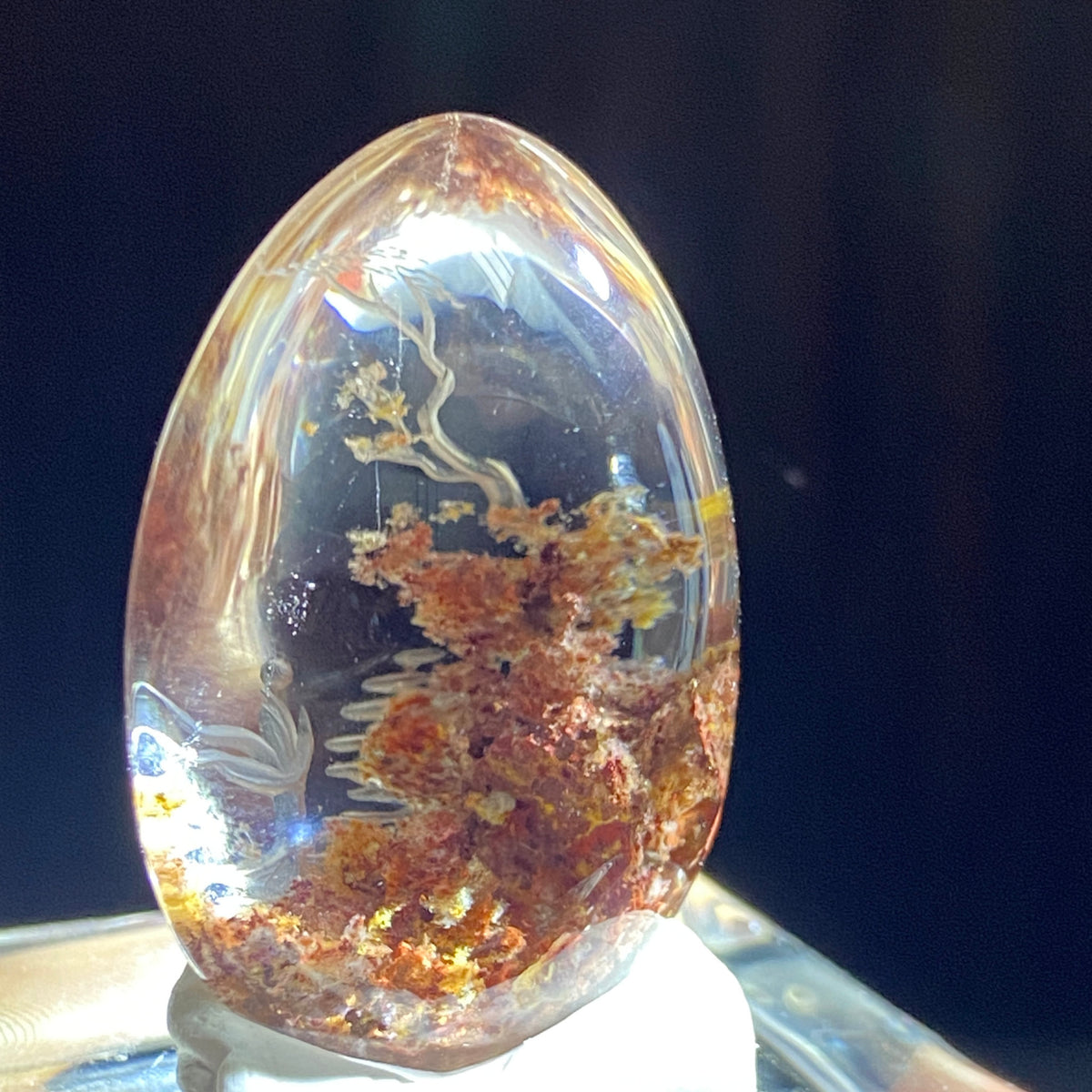 Red Grove and Celestial Stairway — AAA Diamond-Etched Clear Landscape Quartz