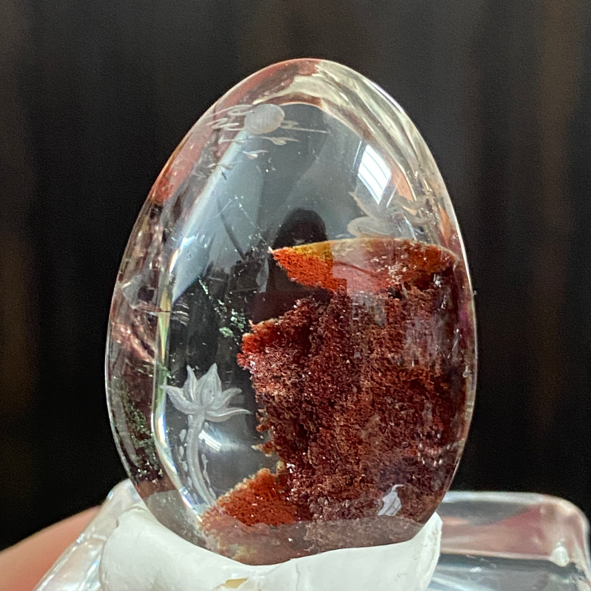 Lotus and Red Mountain Summit — AAA Diamond-Etched Fire Quartz