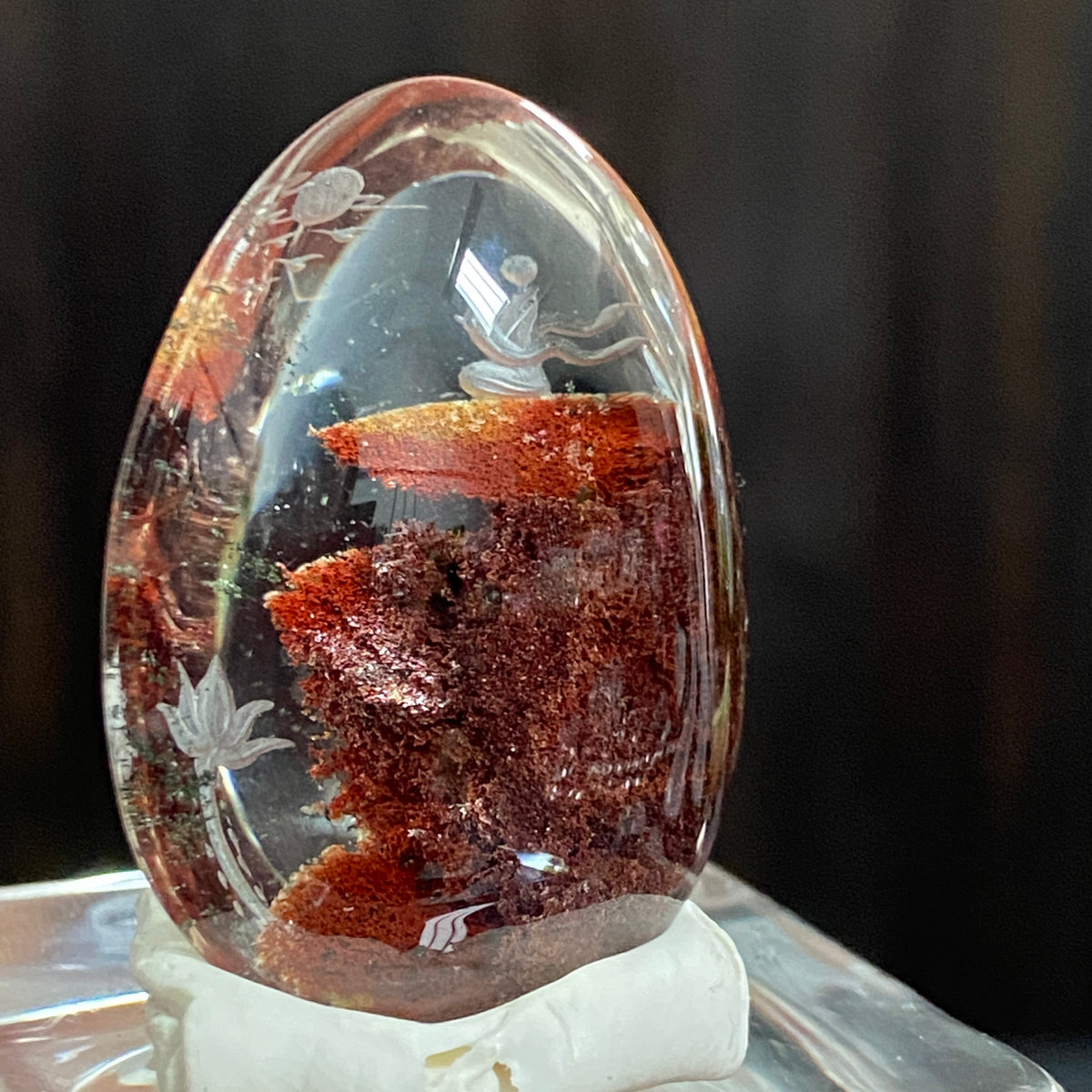 Lotus and Red Mountain Summit — AAA Diamond-Etched Fire Quartz