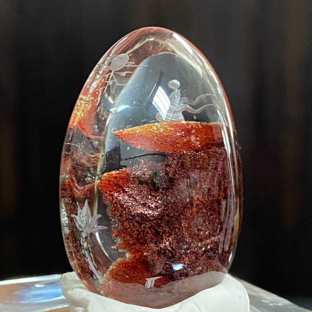 Lotus and Red Mountain Summit — AAA Diamond-Etched Fire Quartz