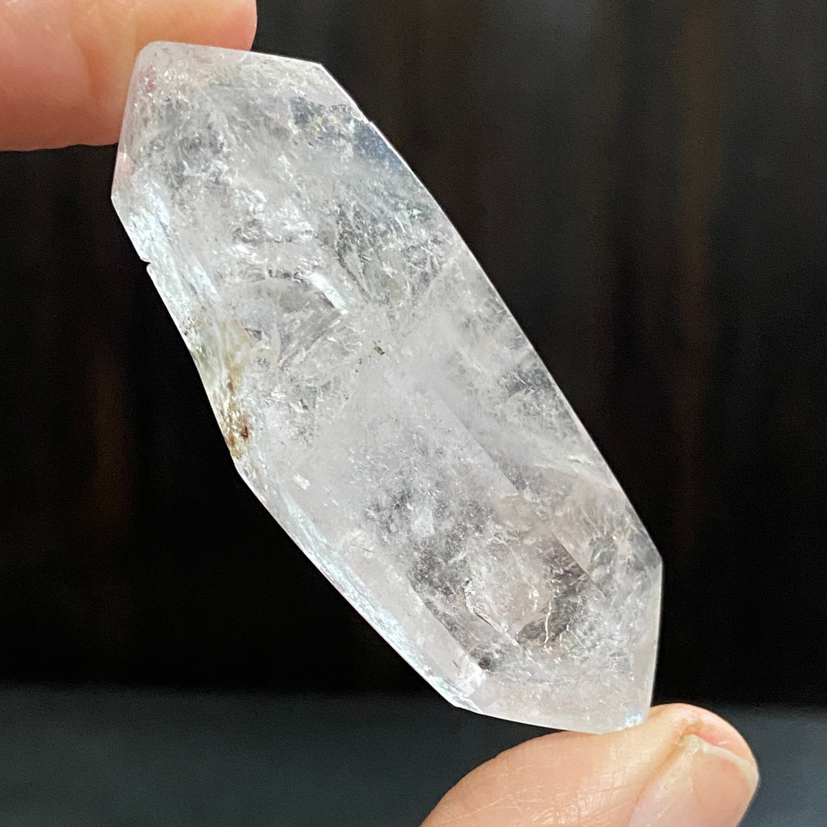 Double Terminated Clear Quartz with Two Enhydros – Brazil