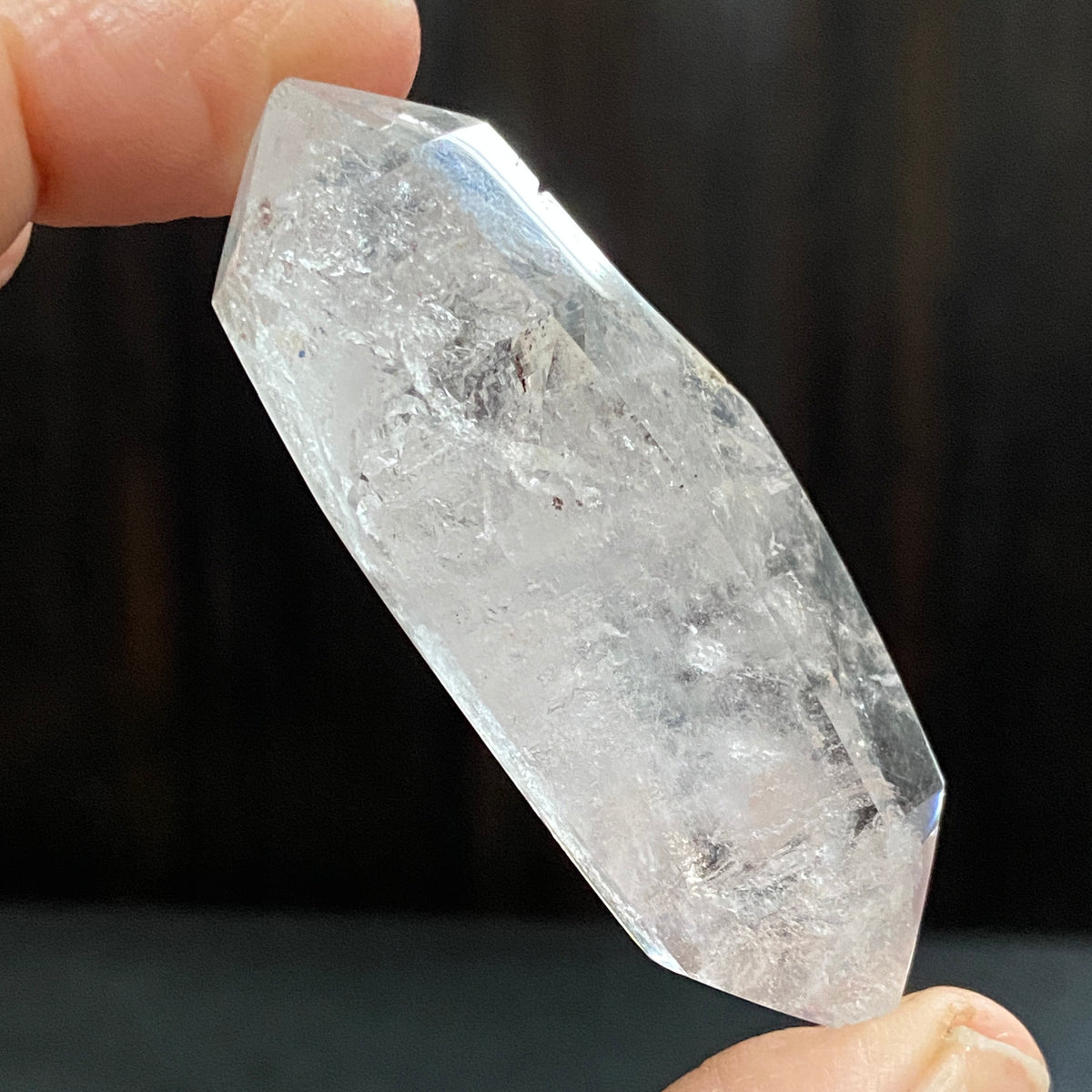 Double Terminated Clear Quartz with Two Enhydros – Brazil