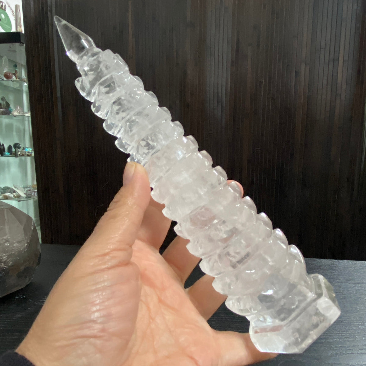 13-Layer Clear Quartz Wenchang Tower – Brazil