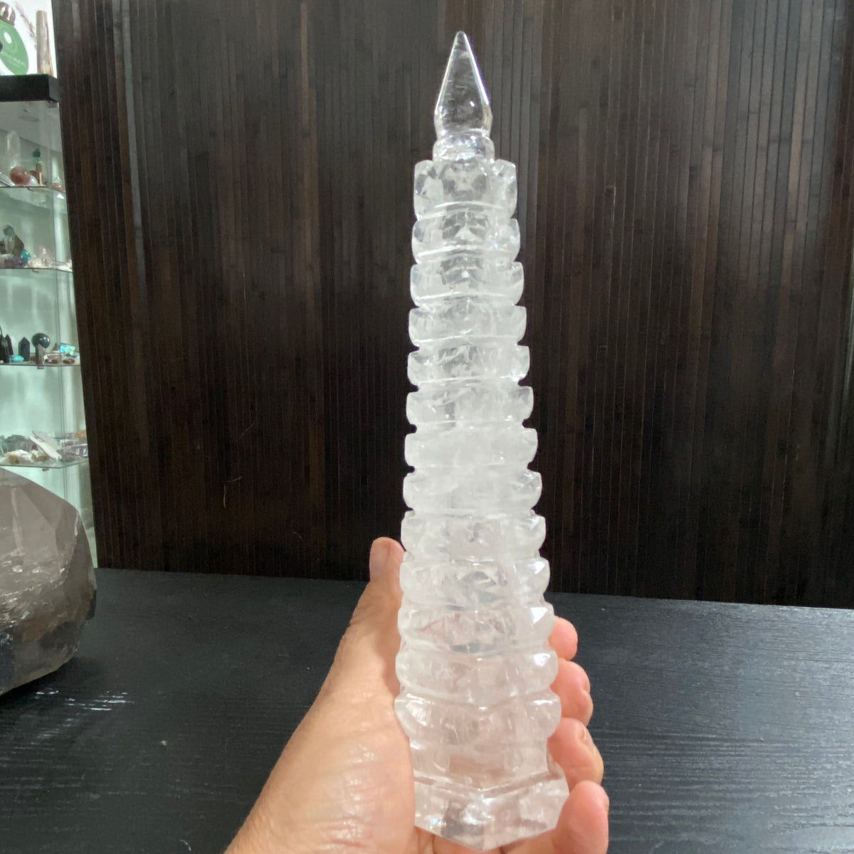 13-Layer Clear Quartz Wenchang Tower – Brazil
