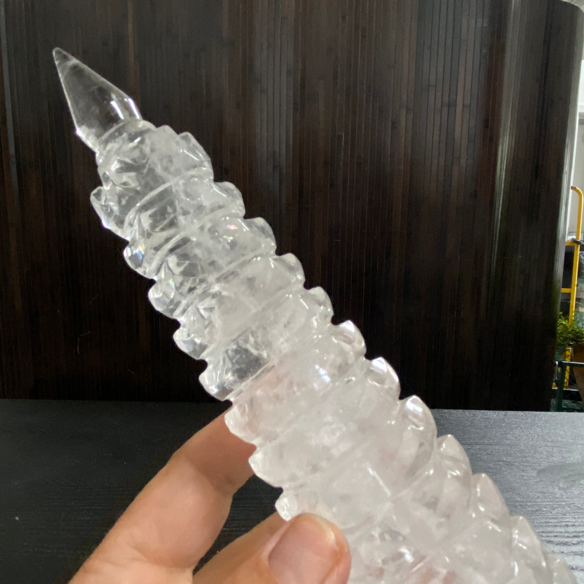 13-Layer Clear Quartz Wenchang Tower – Brazil