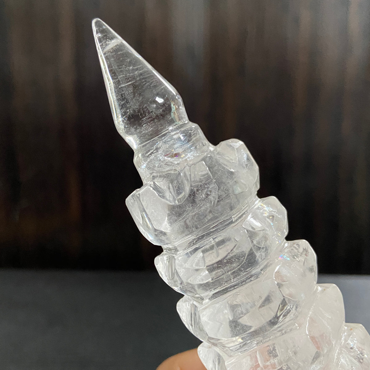 13-Layer Clear Quartz Wenchang Tower – Brazil