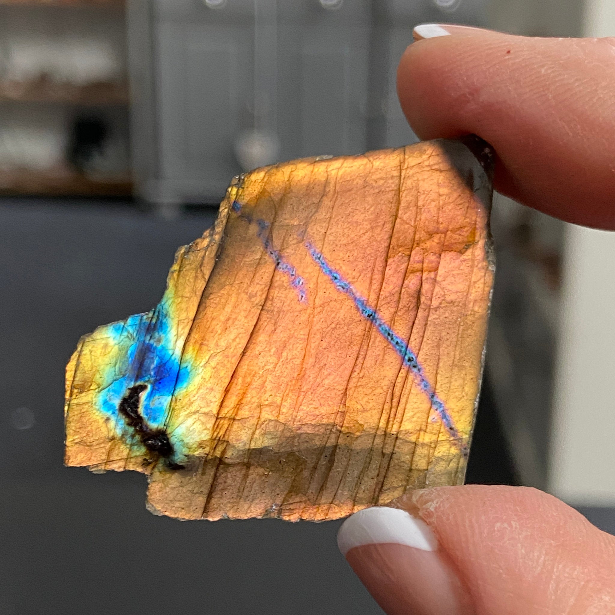 Madagascan Labradorite Slice – New Beginnings & Intuition