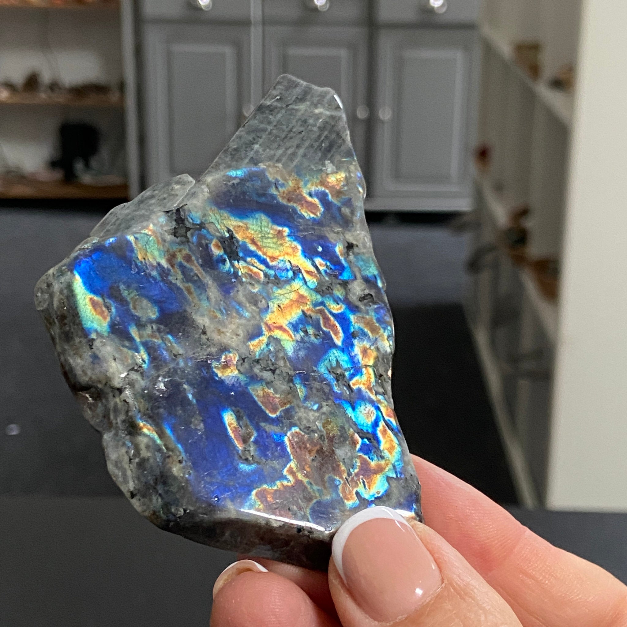 Rare Labradorite Slice from Labrador, Canada – New Beginnings