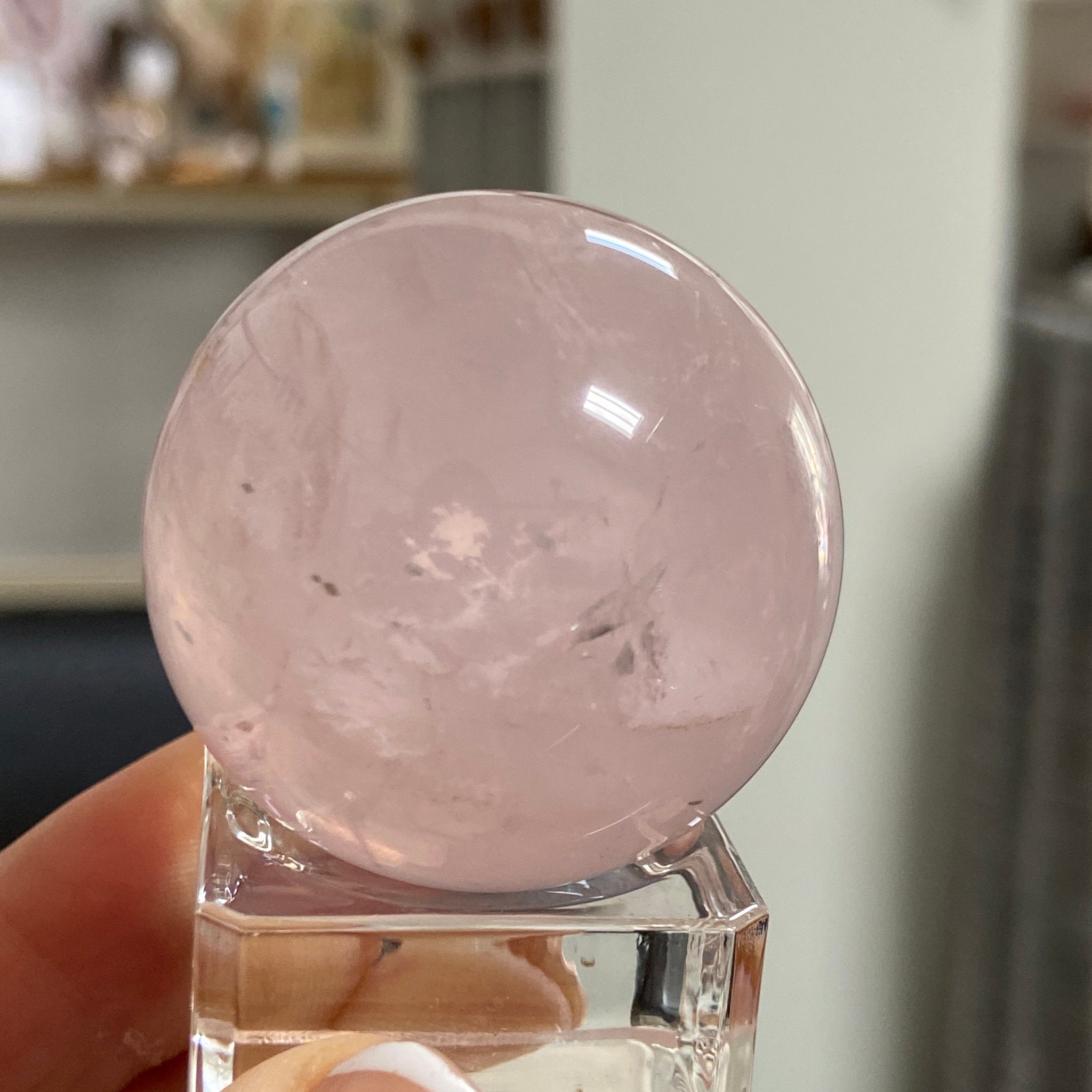 Star Rose Quartz Sphere with Pyrite – Brazil