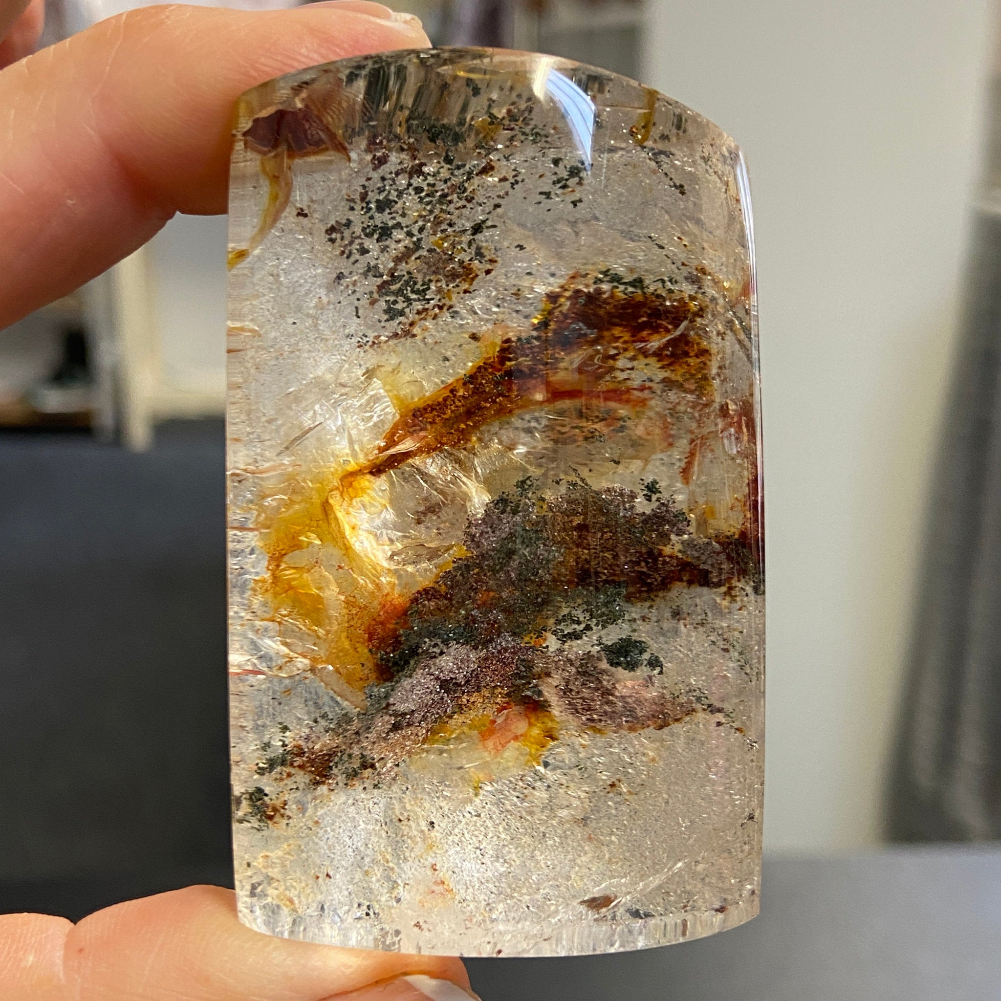 Fire Quartz Polished Freeform – Brazil