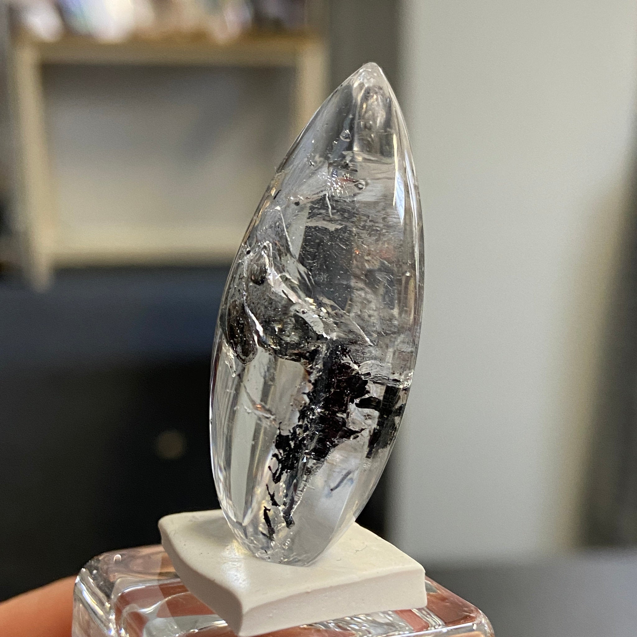 Enhydro & Carbon Waterfall – Clear Quartz Teardrop