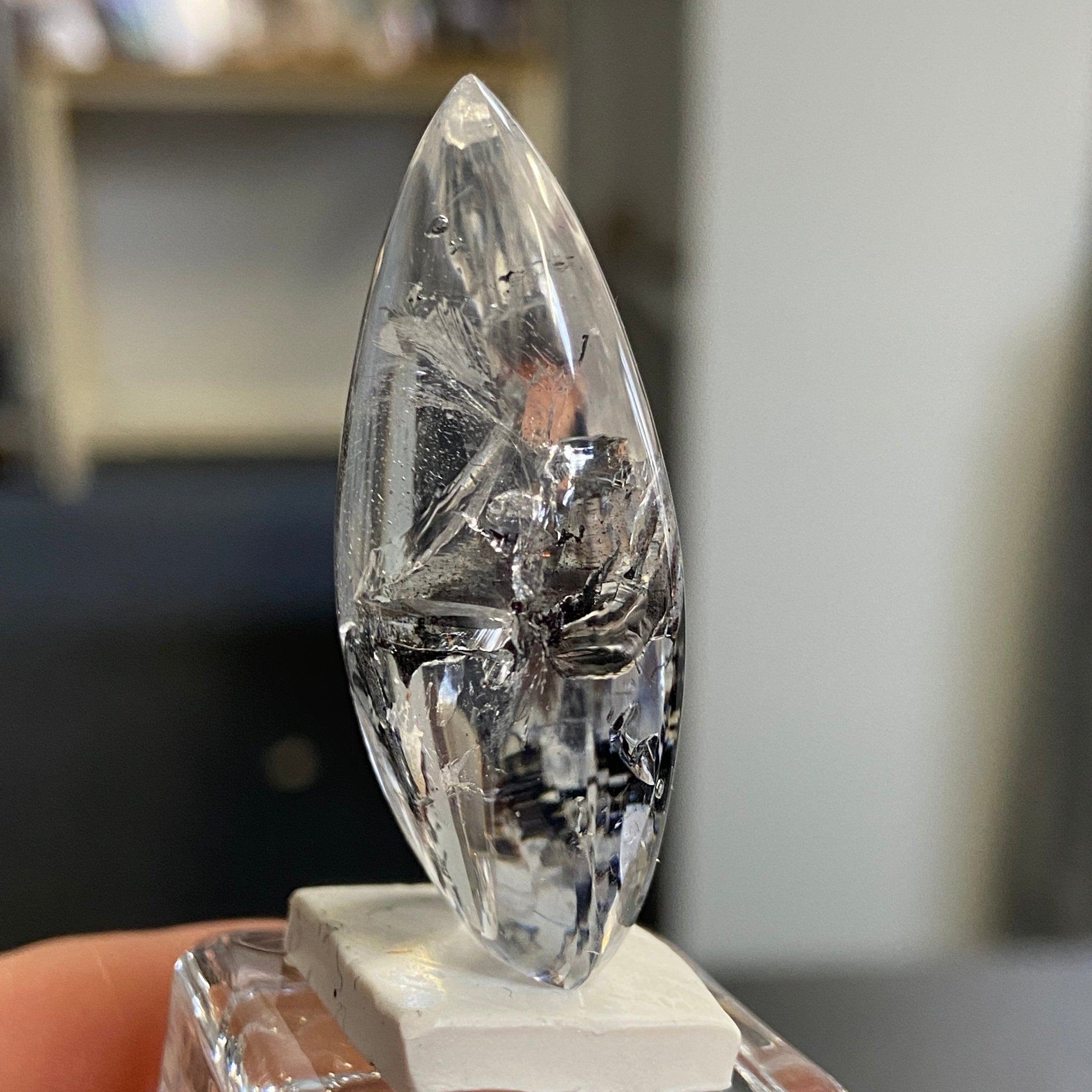 Enhydro & Carbon Waterfall – Clear Quartz Teardrop