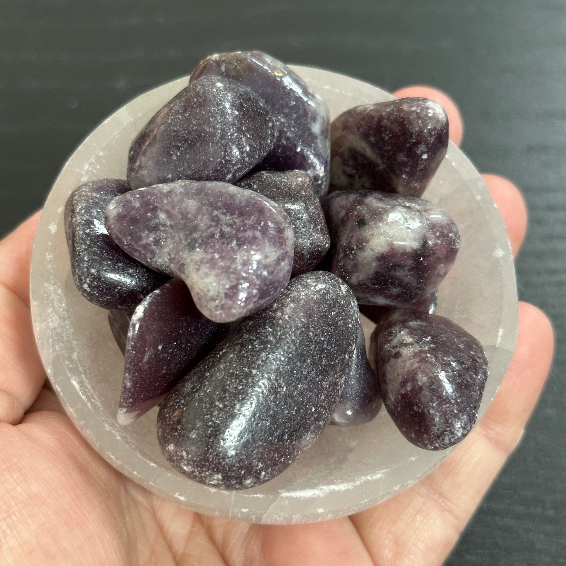 Lepidolite tumbled stones