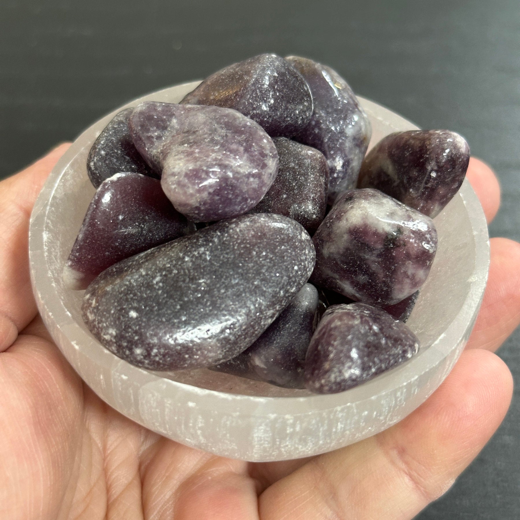 Lepidolite tumbled stones