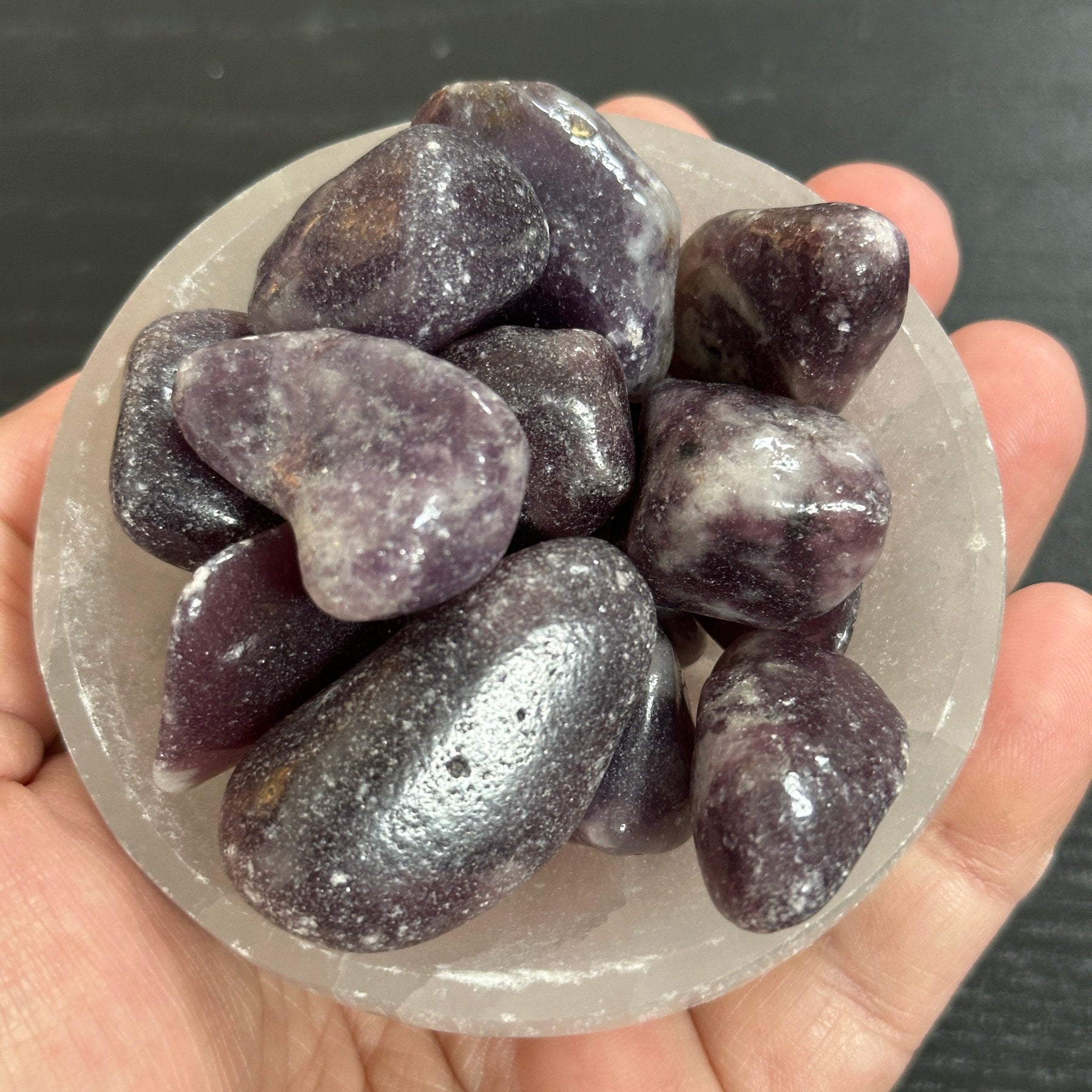 Lepidolite tumbled stones