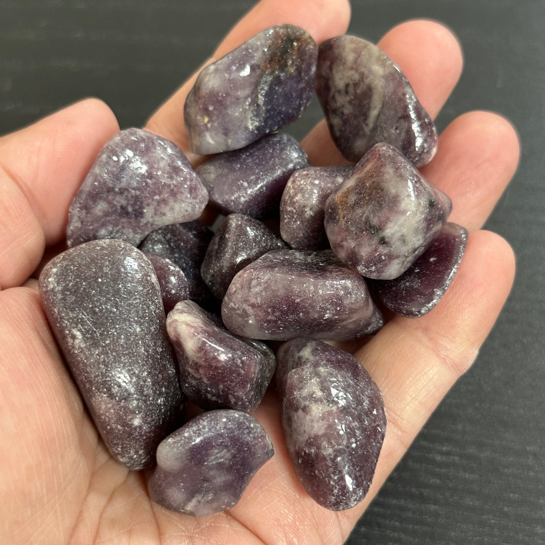 Lepidolite tumbled stones