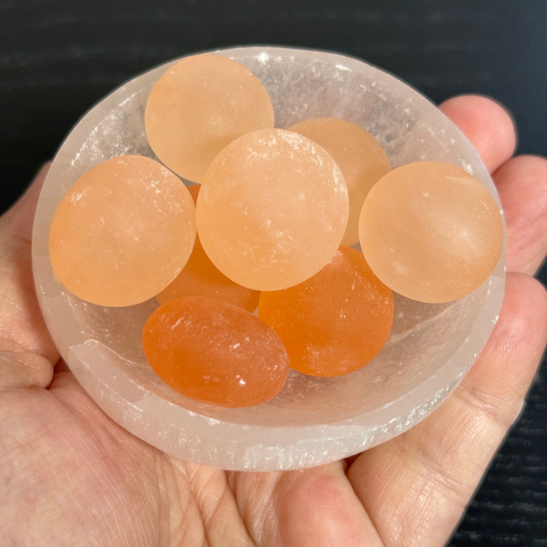 Peach Selenite - Satin Spar Tumbled stones