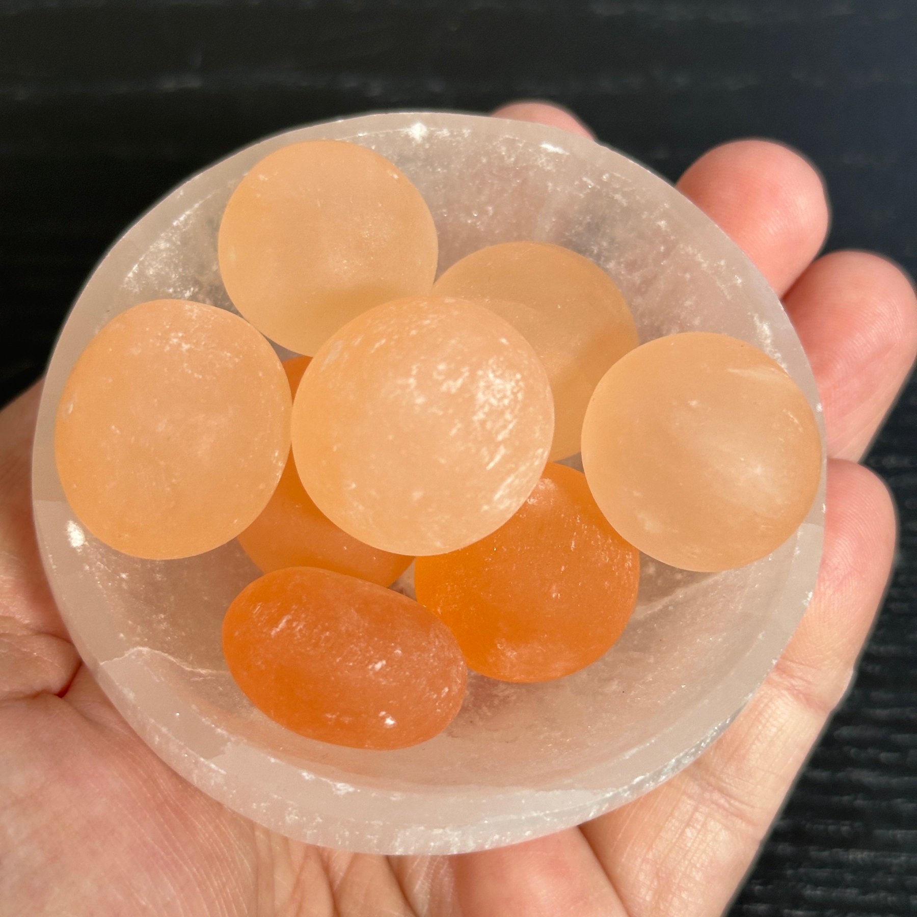 Peach Selenite - Satin Spar Tumbled stones