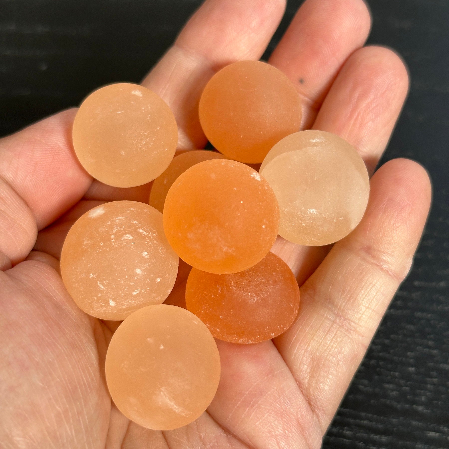 Peach Selenite - Satin Spar Tumbled stones