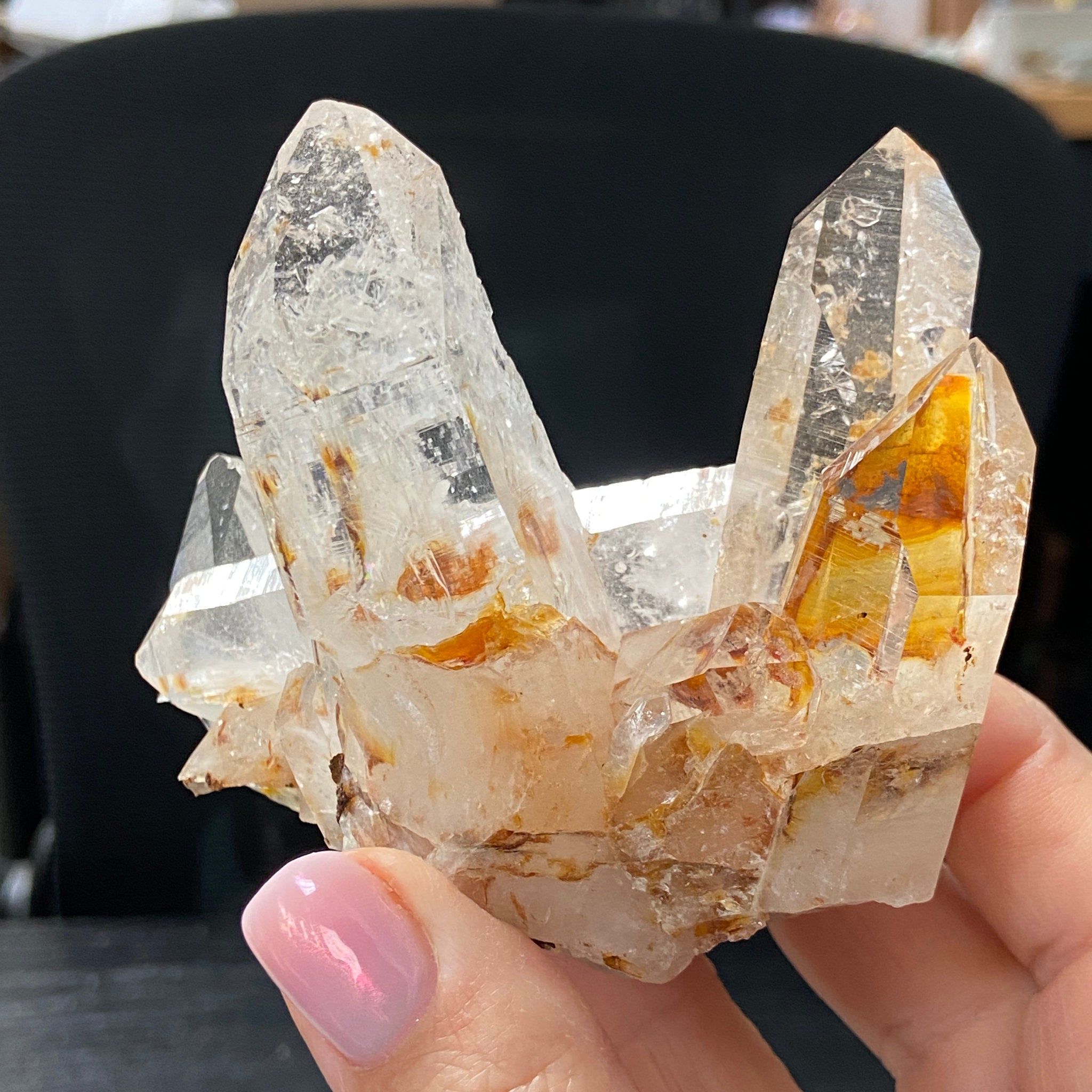 Phoenix Fire Lemurian Quartz Cluster – Penas Blancas, Colombia