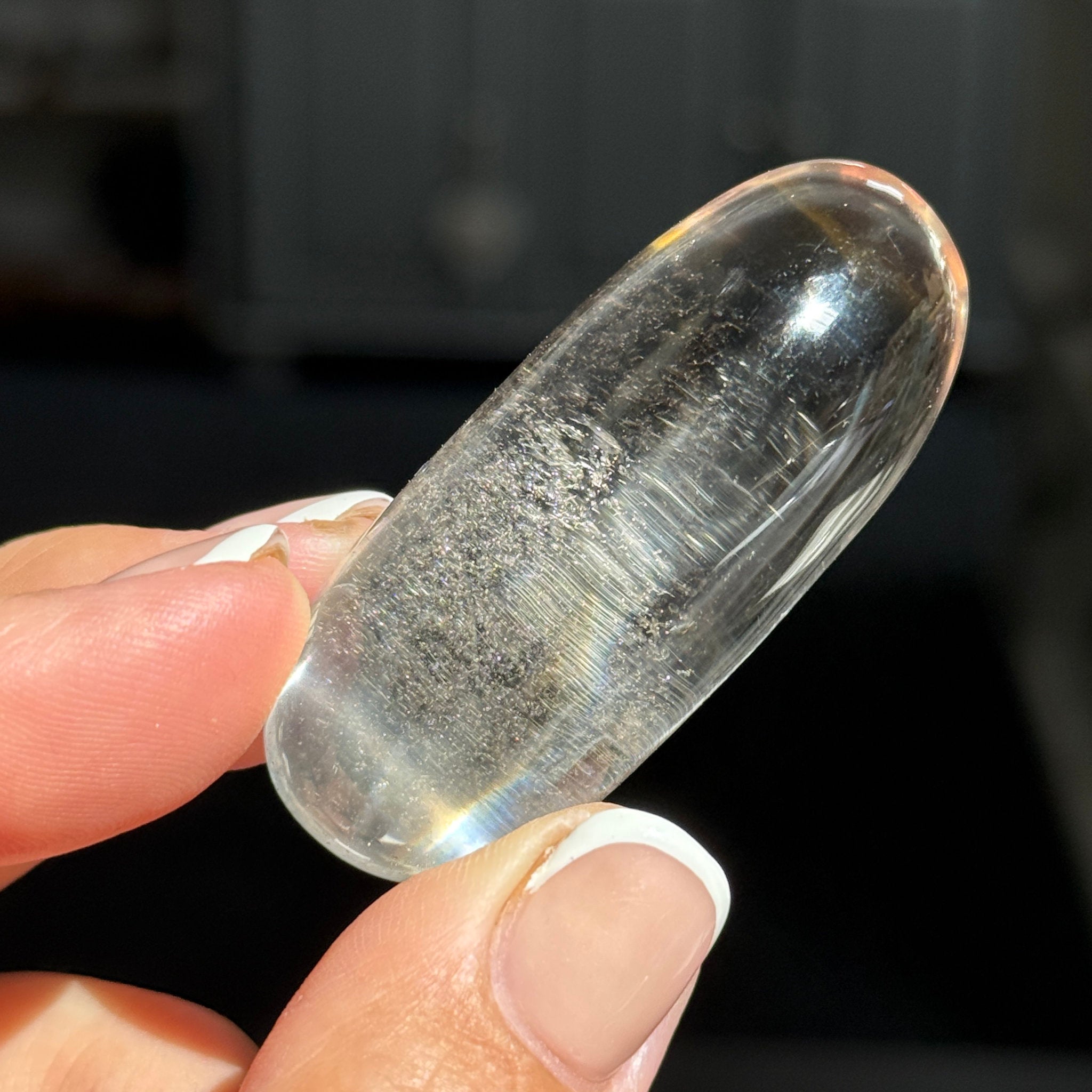 🤎 Pale Smoky Quartz Palmstone – Madagascar