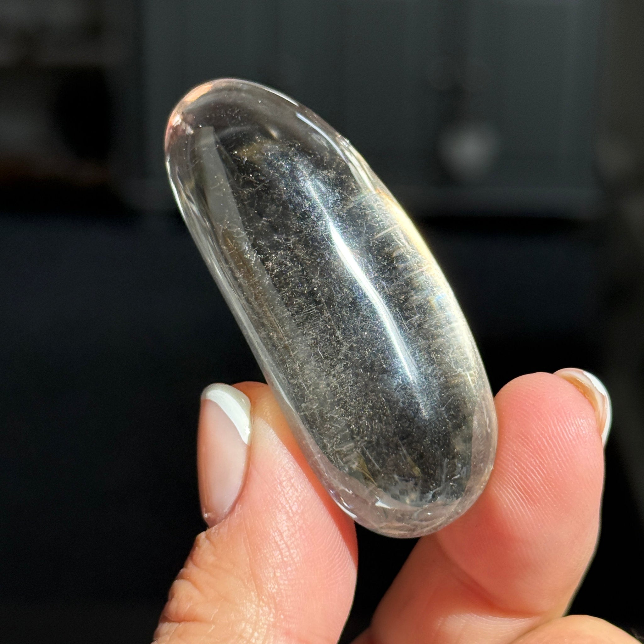 🤎 Pale Smoky Quartz Palmstone – Madagascar