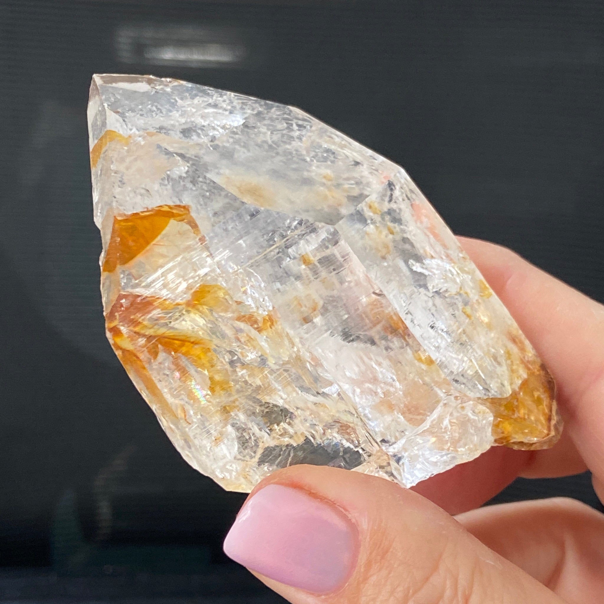 Phoenix Fire Lemurian Quartz Point with Record Keepers – Penas Blancas, Colombia