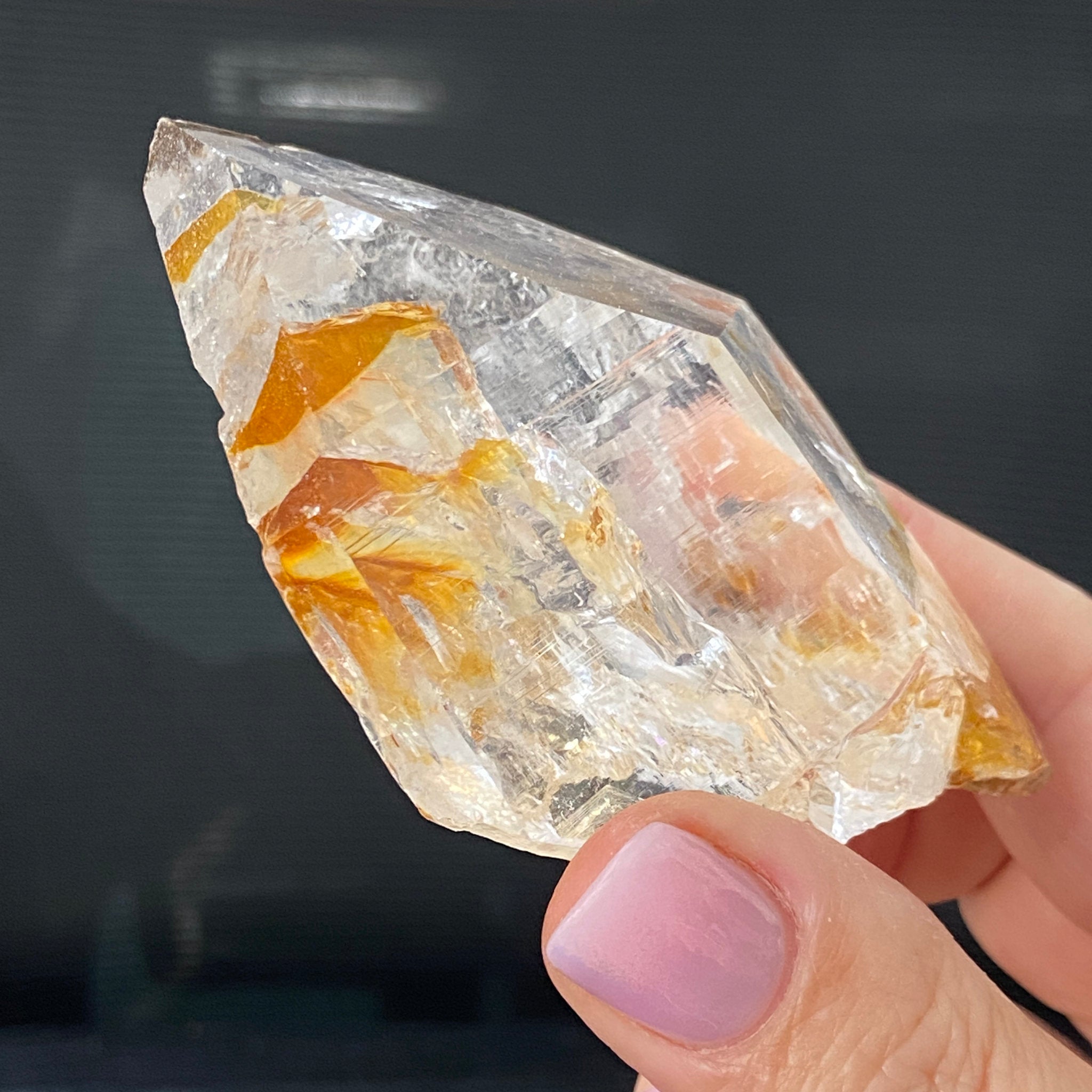 Phoenix Fire Lemurian Quartz Point with Record Keepers – Penas Blancas, Colombia