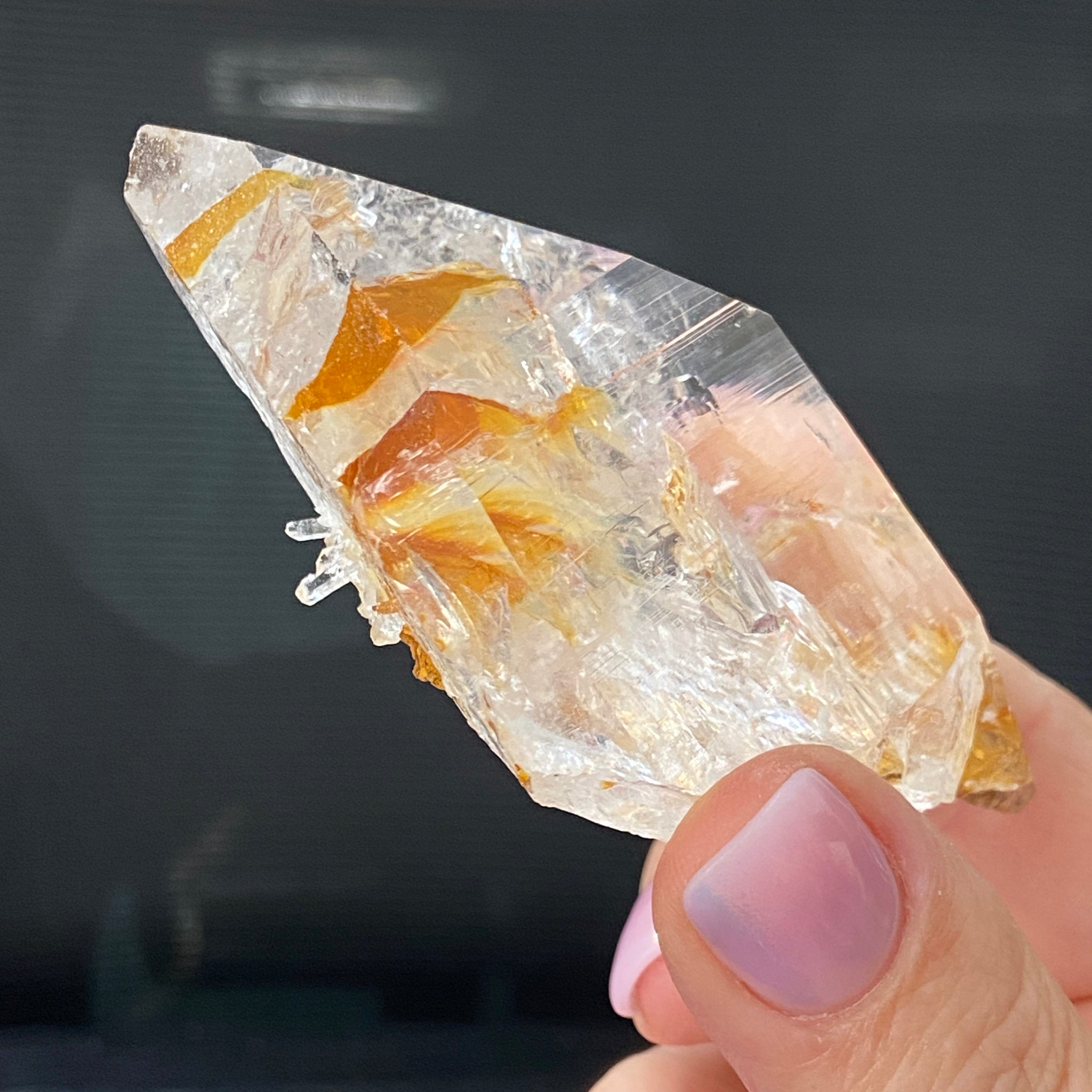 Phoenix Fire Lemurian Quartz Point with Record Keepers – Penas Blancas, Colombia