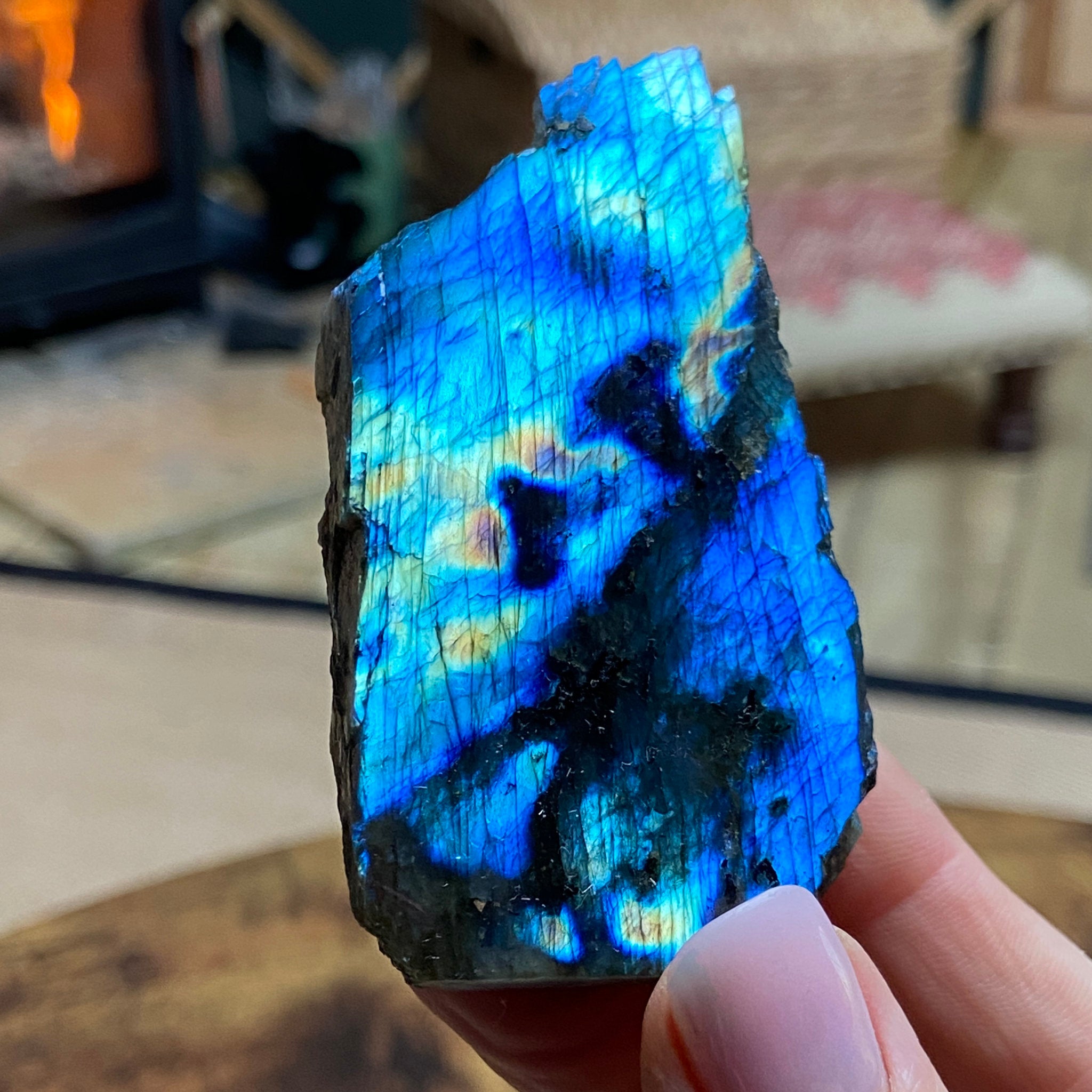 The Neon Tide - Standing Madagascan Labradorite