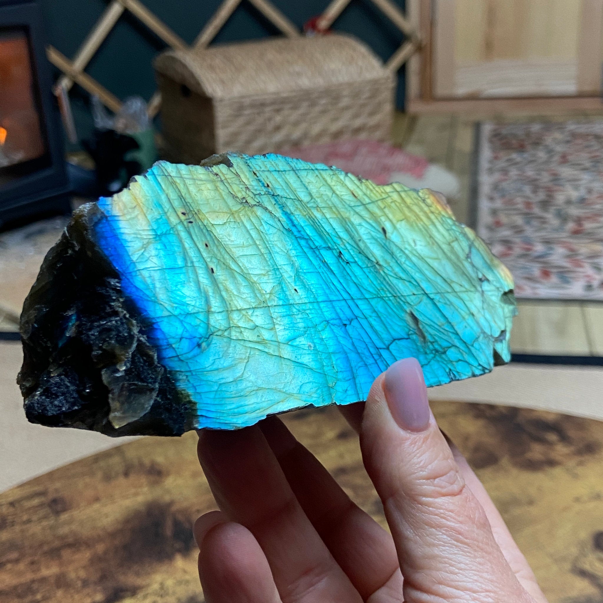 The Lagoon Shore - Standing Madagascan Labradorite