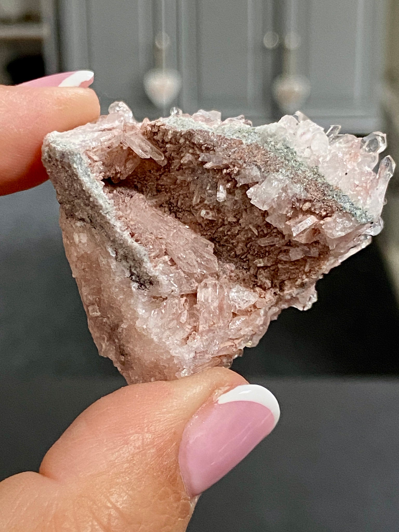 🌸 Sacred Pink Lemurian Quartz Cluster