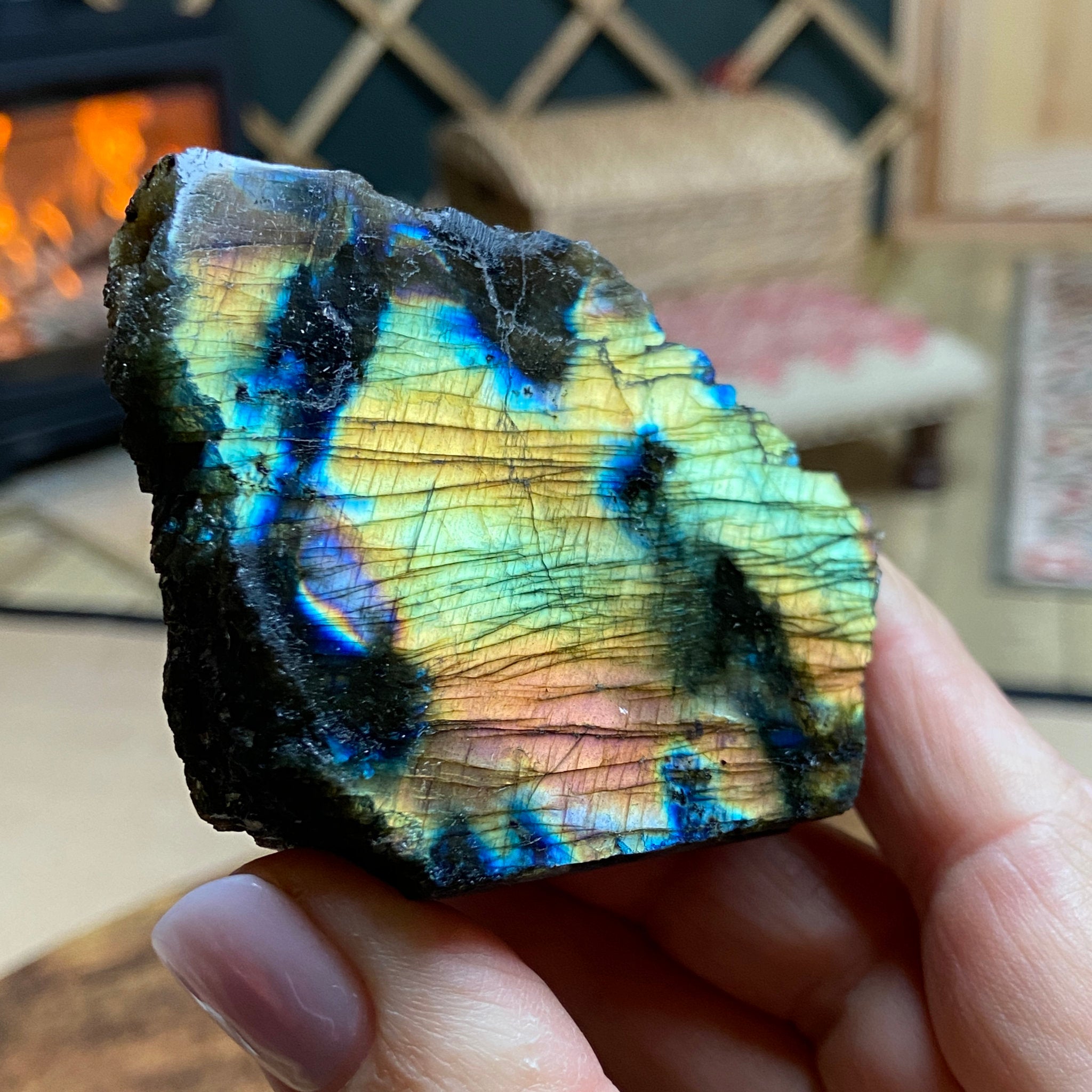 The Aurora Sunrise - Standing Madagascan Labradorite