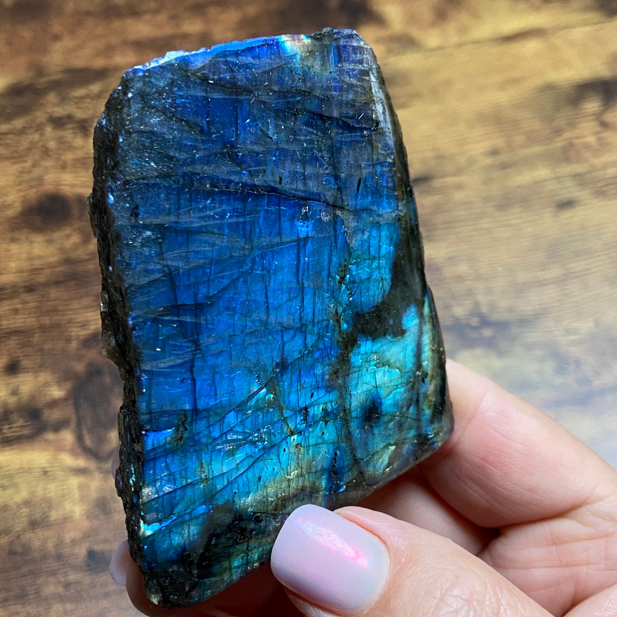 The Azure Canvas - Standing Madagascan Labradorite