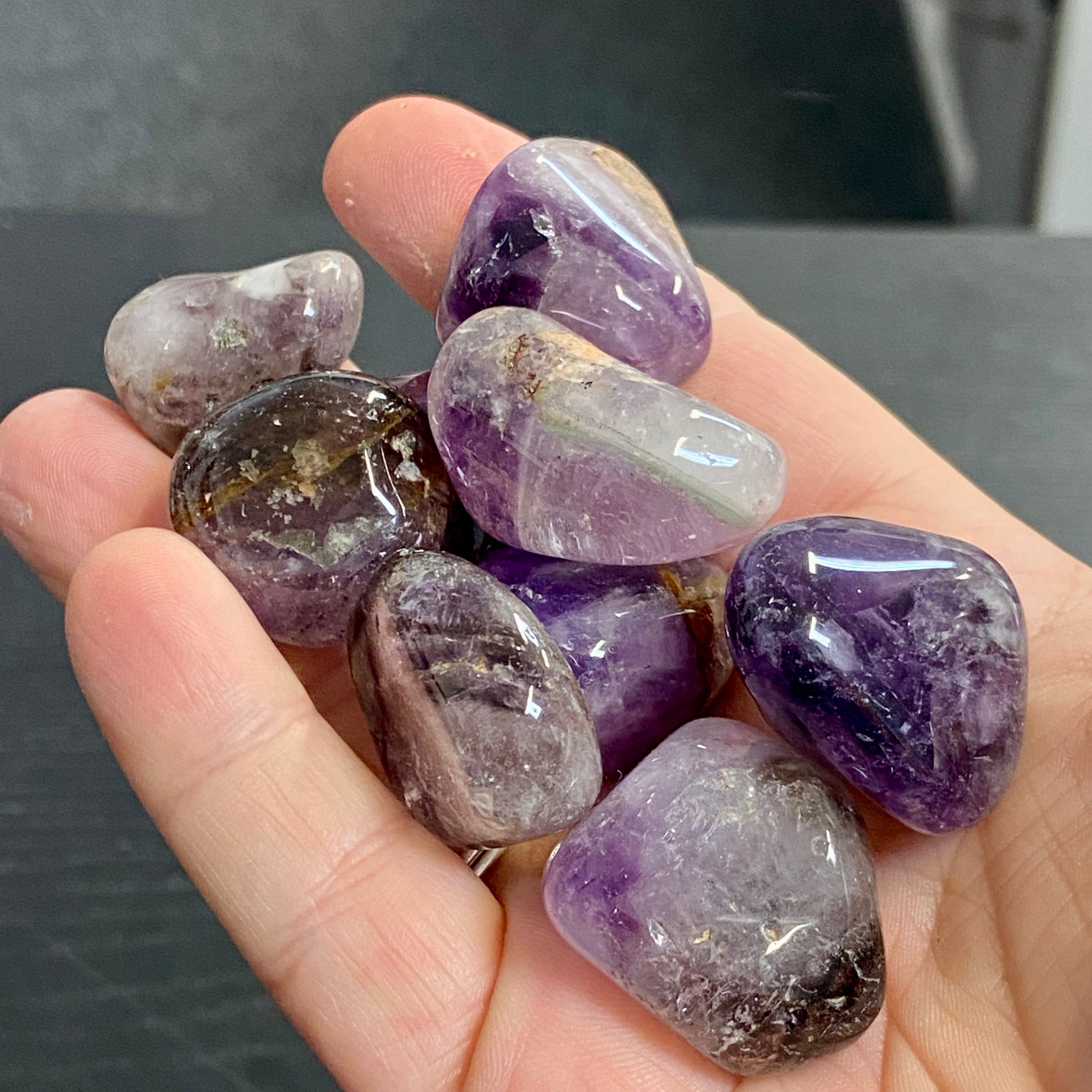 💜 Smoky Amethyst Brandberg Tumbled Stone