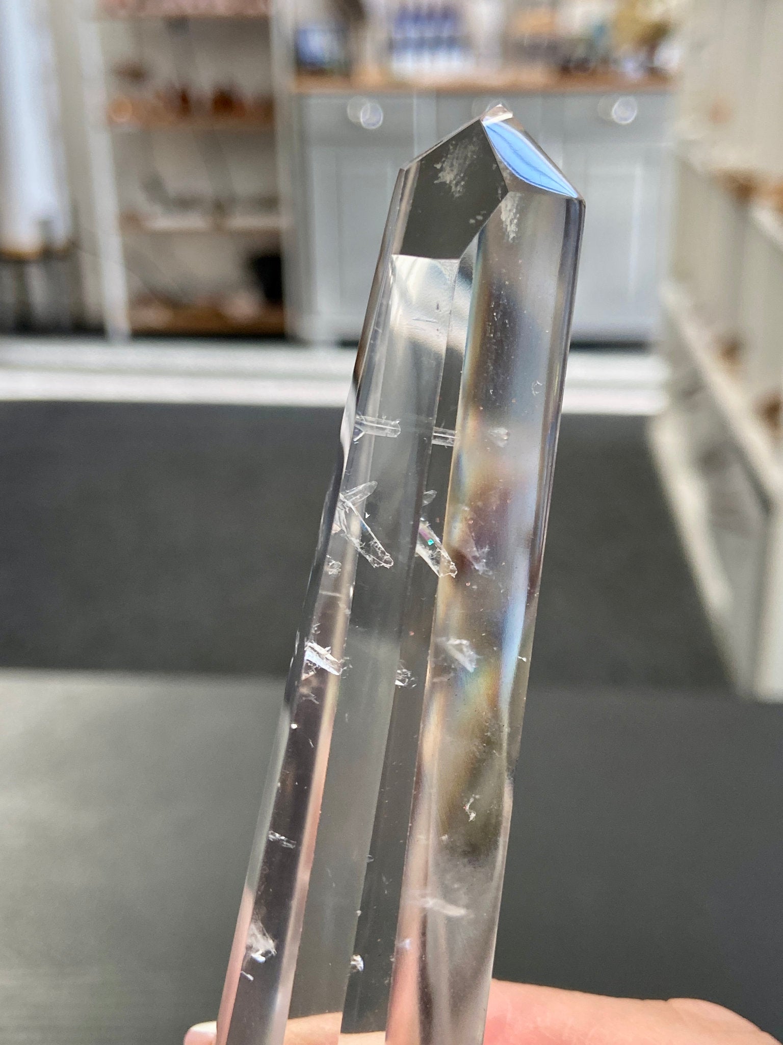 💎 Blue Feathered Manifestation Quartz – Double Terminated