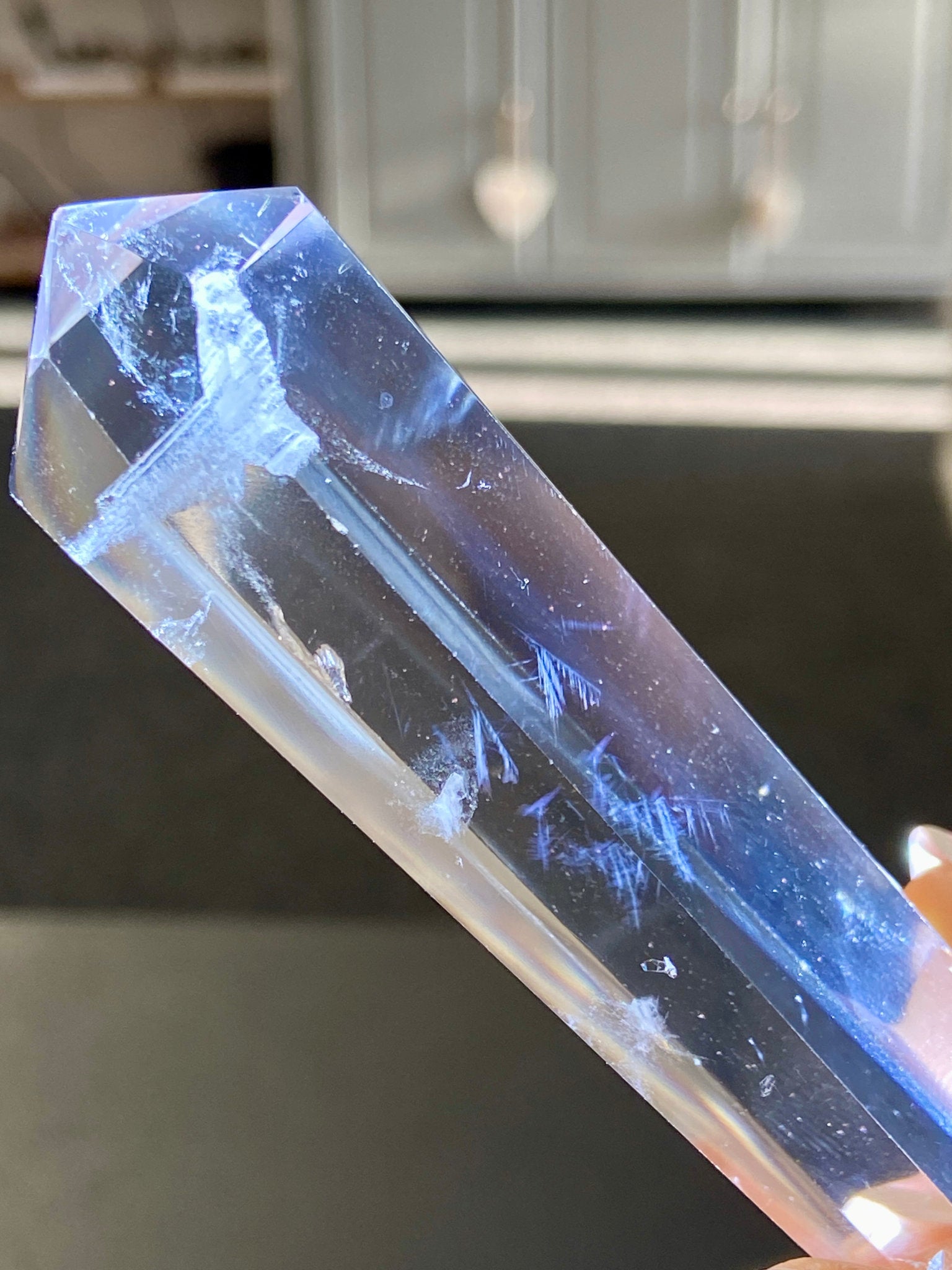 💎 Blue Feathered Manifestation Quartz – Double Terminated