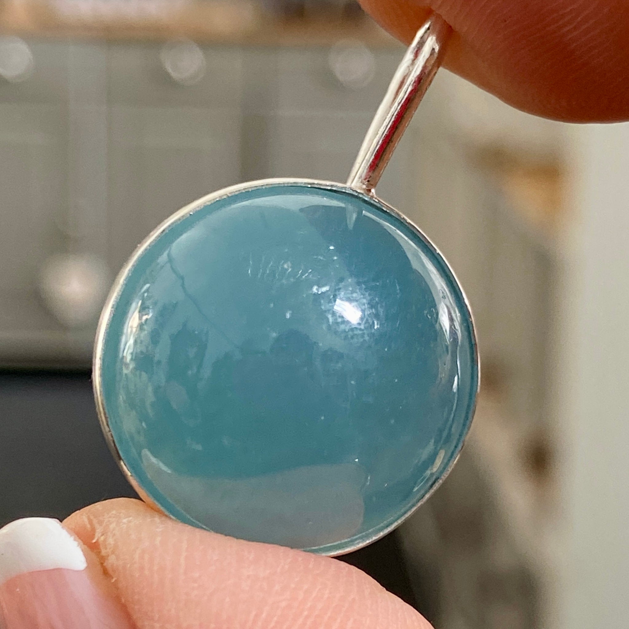 Spinning Aquamarine Pendant in Solid Silver Bezel – Bespoke by Song of the Sea