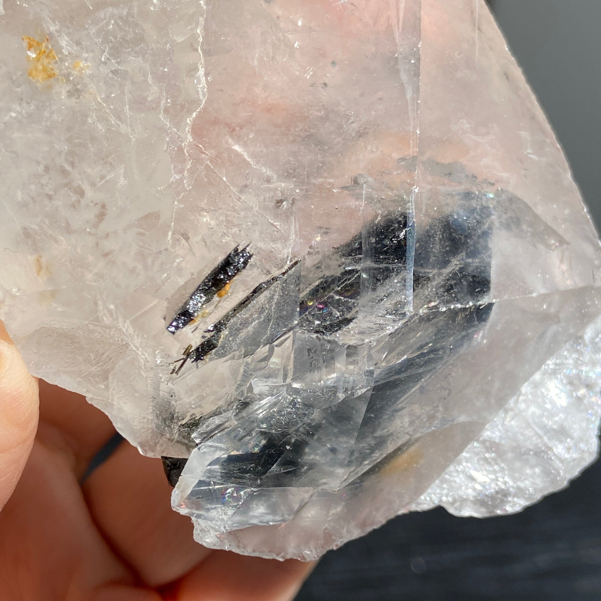 Self Healed Quartz with Green and Black Tourmaline – Brazil